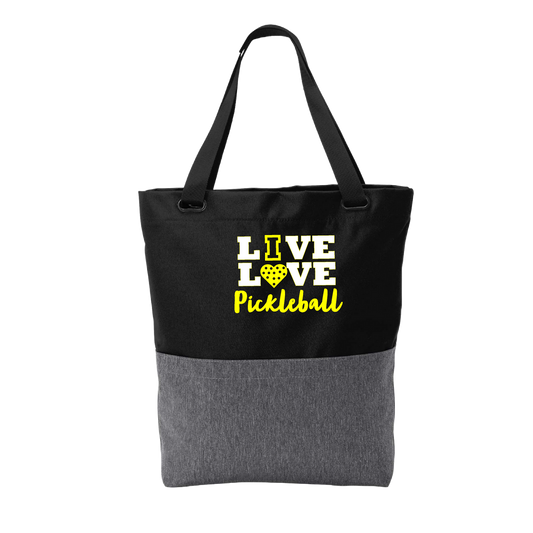 Live Love Pickleball | Pickleball Sports Convertible Tote Bag | Medium Size Court Tote Bag