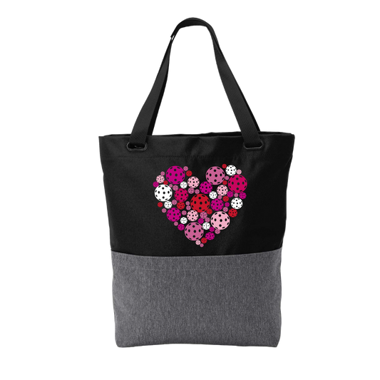 Pickleball Heart | Pickleball Sports Convertible Tote Bag | Medium Size Court Tote Bag