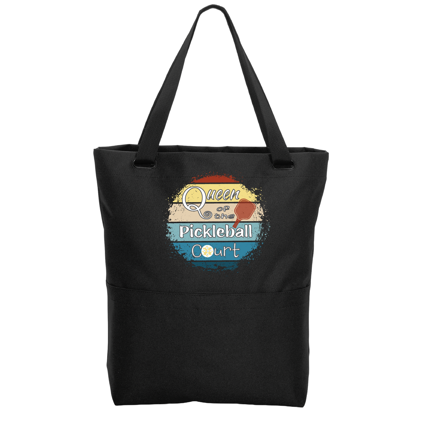 Queen of the Pickleball Court | Pickleball Sports Convertible Tote Bag | Medium Size Court Tote Bag