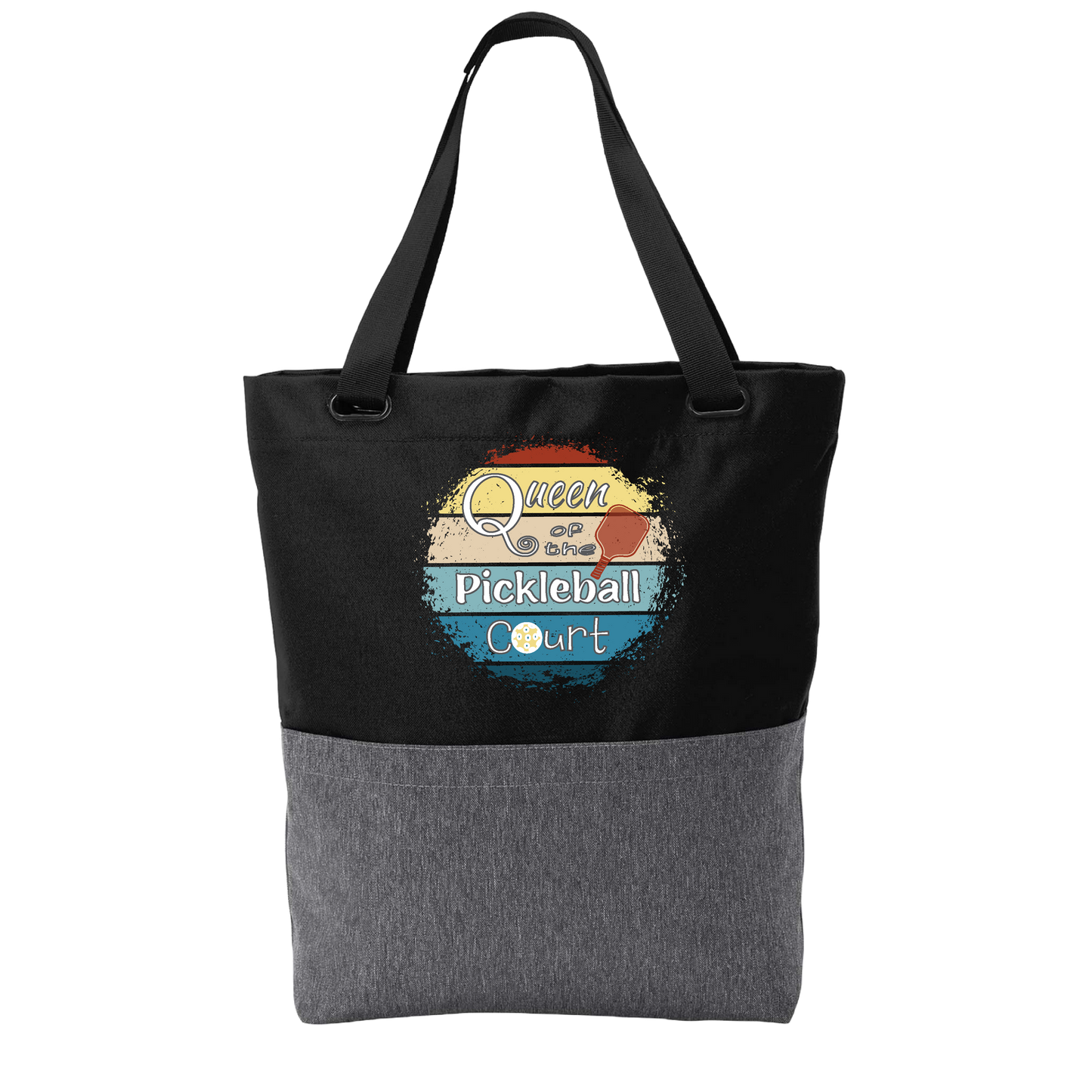 Queen of the Pickleball Court | Pickleball Sports Convertible Tote Bag | Medium Size Court Tote Bag