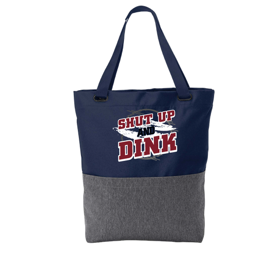 Shut Up And Dink | Pickleball Sports Convertible Tote Bag | Medium Size Court Tote Bag