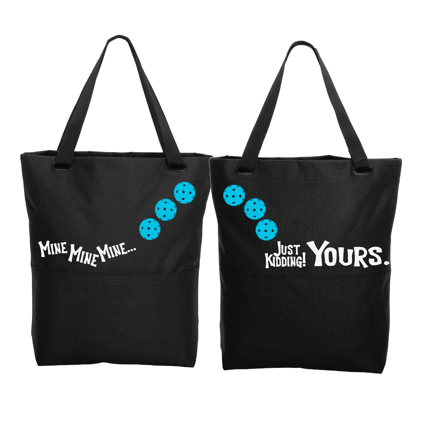 Mine JK Yours With Pickleballs (Customizable) | Pickleball Sports Convertible Tote Bag | Medium Size Court Tote Bag