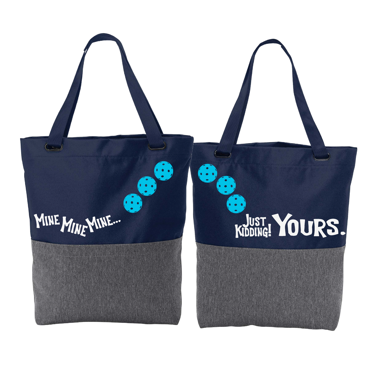 Mine JK Yours With Pickleballs (Customizable) | Pickleball Sports Convertible Tote Bag | Medium Size Court Tote Bag