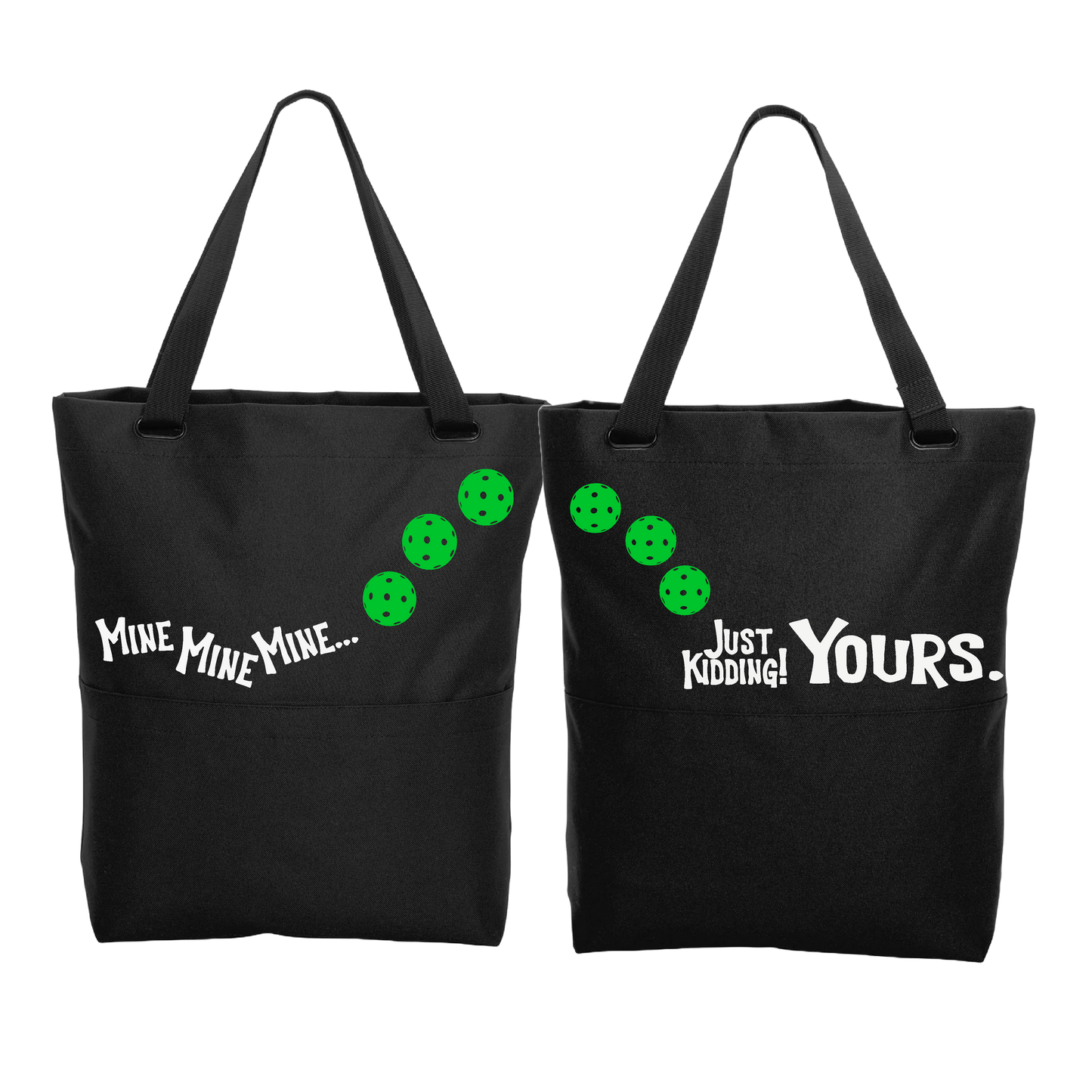 Mine JK Yours With Pickleballs (Customizable) | Pickleball Sports Convertible Tote Bag | Medium Size Court Tote Bag