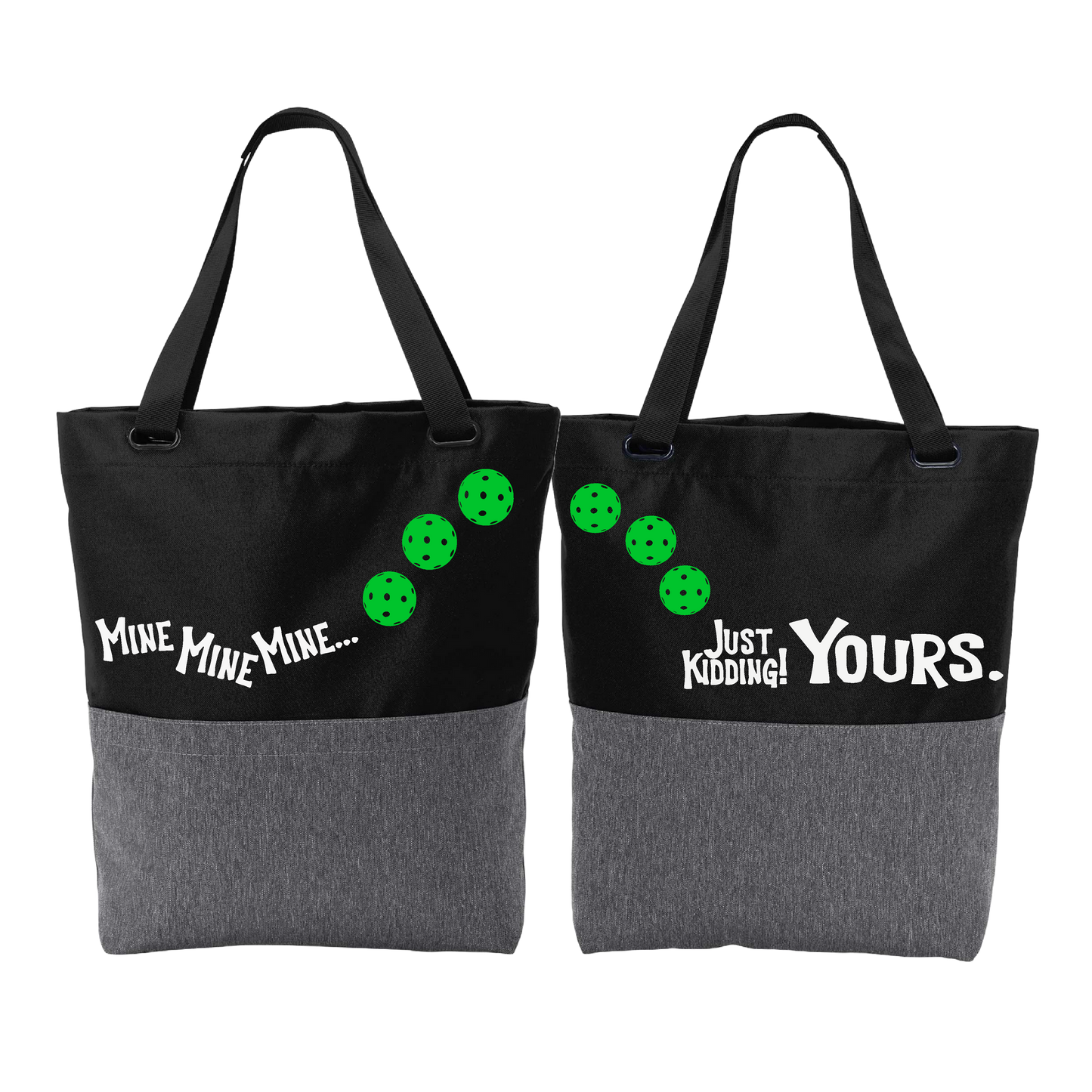 Mine JK Yours With Pickleballs (Customizable) | Pickleball Sports Convertible Tote Bag | Medium Size Court Tote Bag