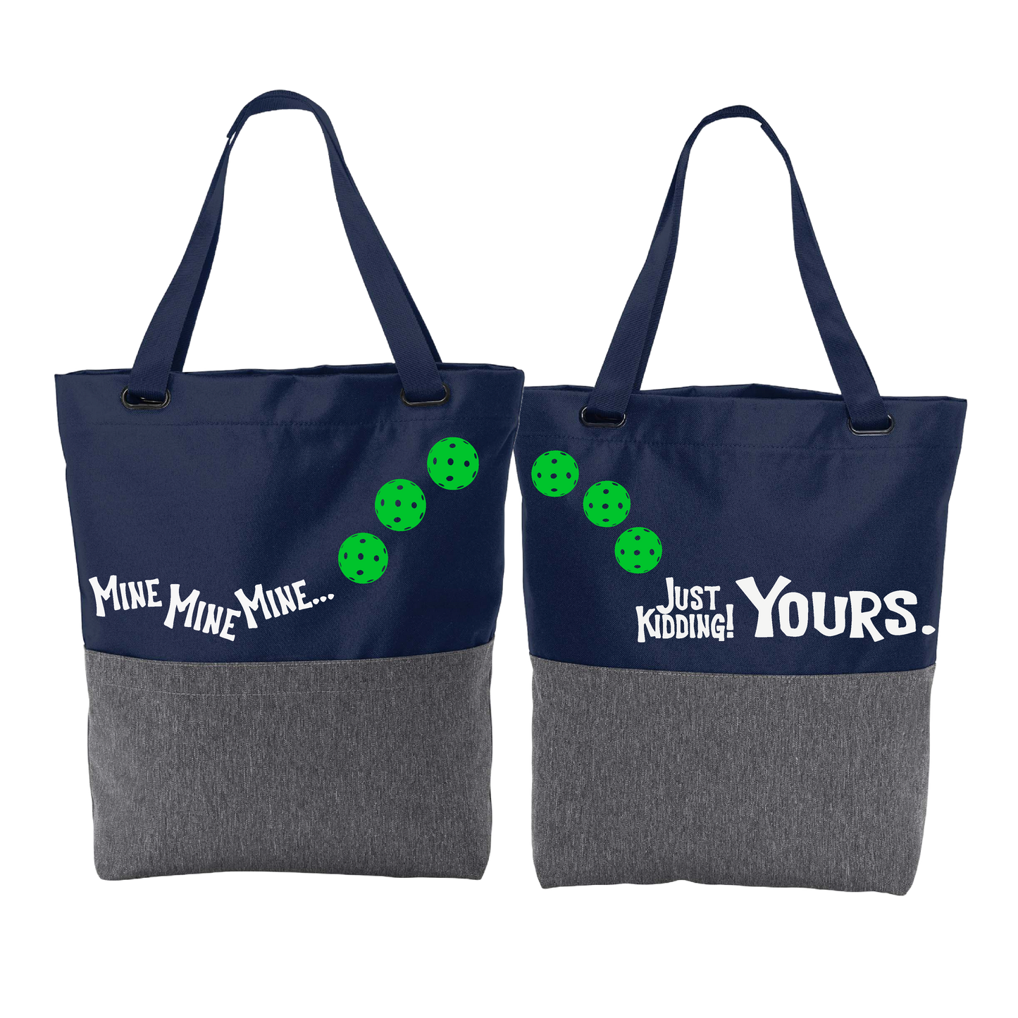 Mine JK Yours With Pickleballs (Customizable) | Pickleball Sports Convertible Tote Bag | Medium Size Court Tote Bag