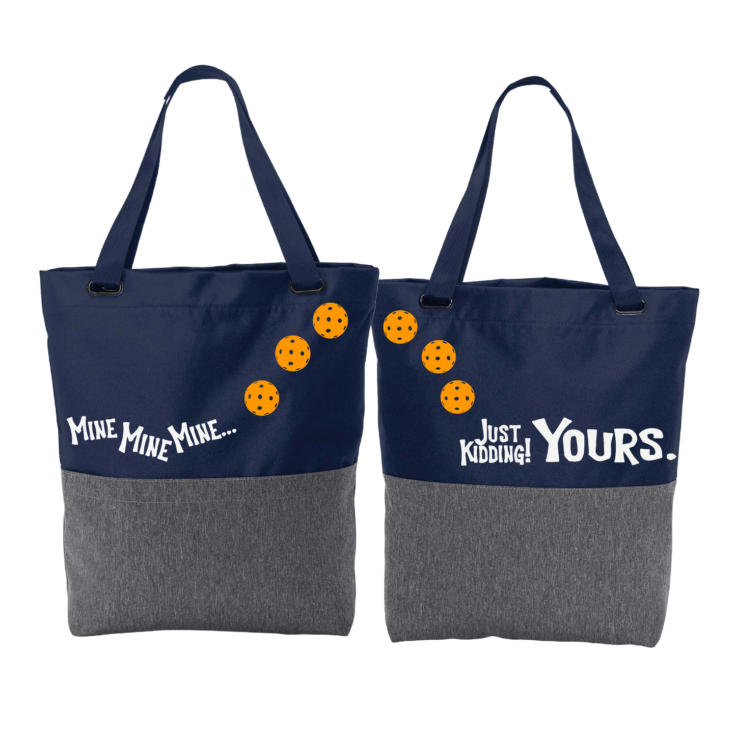 Mine JK Yours With Pickleballs (Customizable) | Pickleball Sports Convertible Tote Bag | Medium Size Court Tote Bag