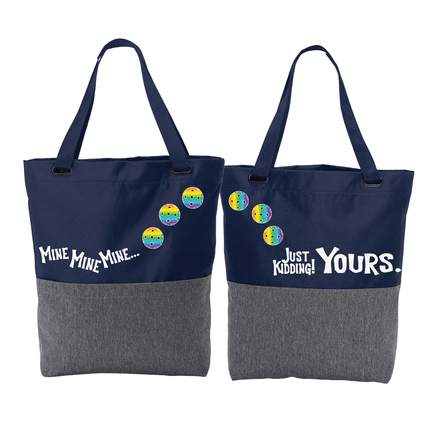 Mine JK Yours With Pickleballs (Customizable) | Pickleball Sports Convertible Tote Bag | Medium Size Court Tote Bag