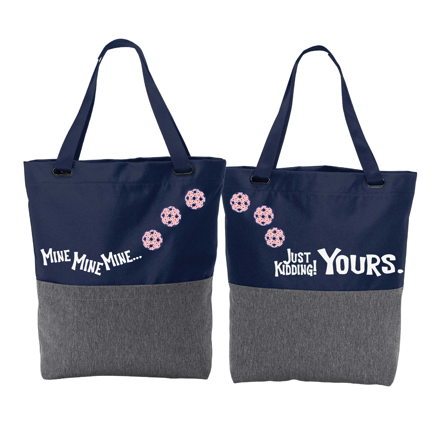 Mine JK Yours With Pickleballs (Customizable) | Pickleball Sports Convertible Tote Bag | Medium Size Court Tote Bag