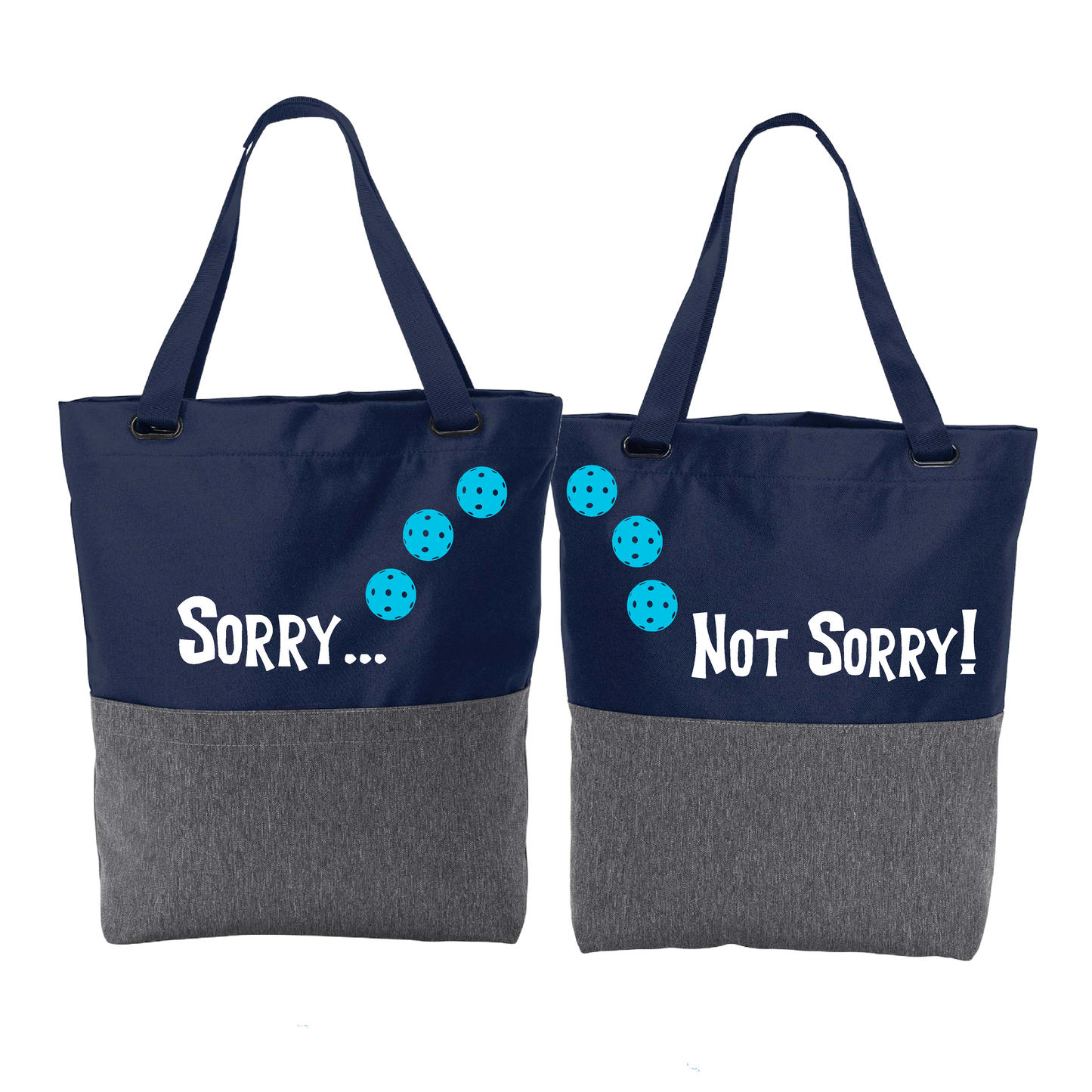 Sorry Not Sorry With Pickleballs (Customizable) | Pickleball Sports Convertible Tote Bag | Medium Size Court Tote Bag