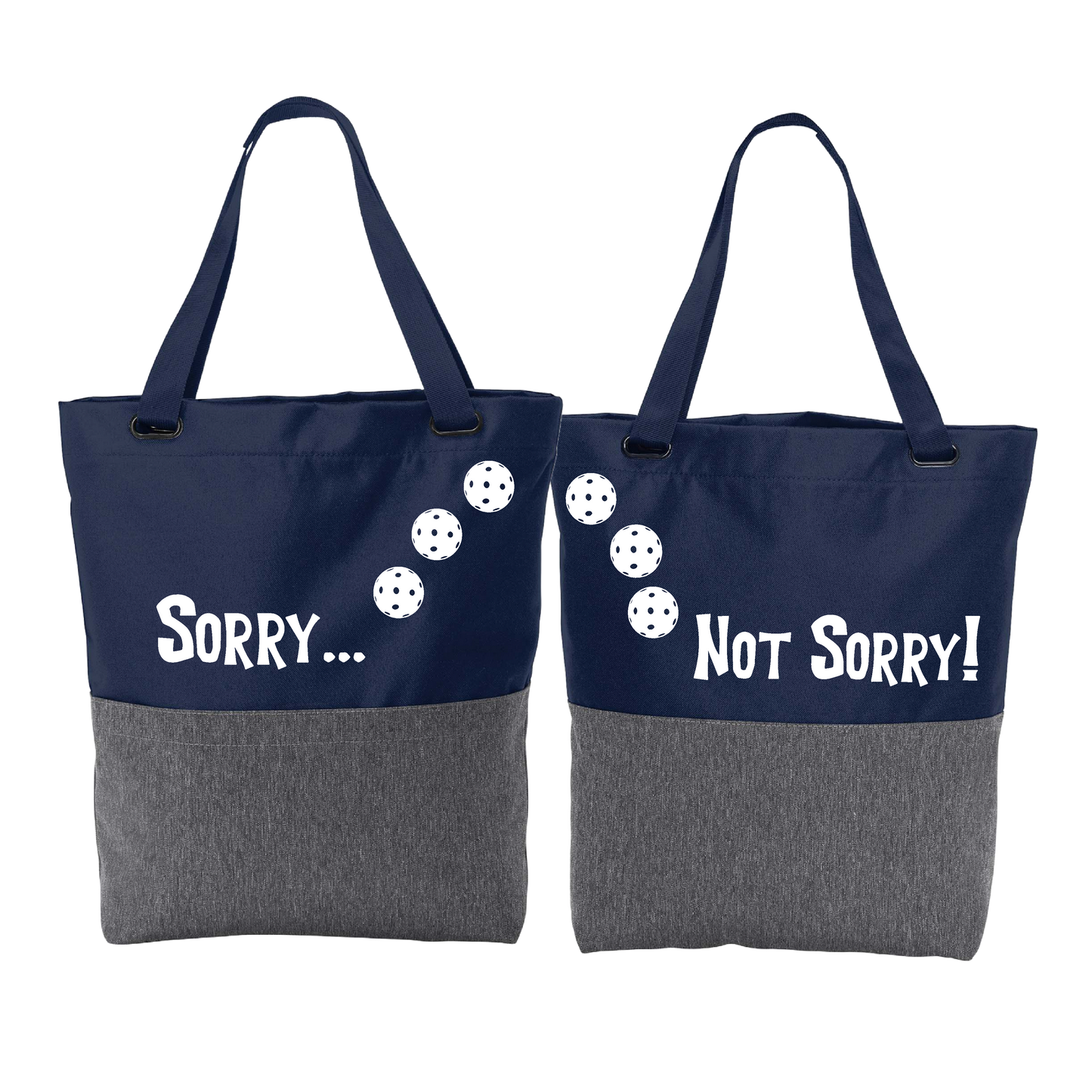 Sorry Not Sorry With Pickleballs (Customizable) | Pickleball Sports Convertible Tote Bag | Medium Size Court Tote Bag