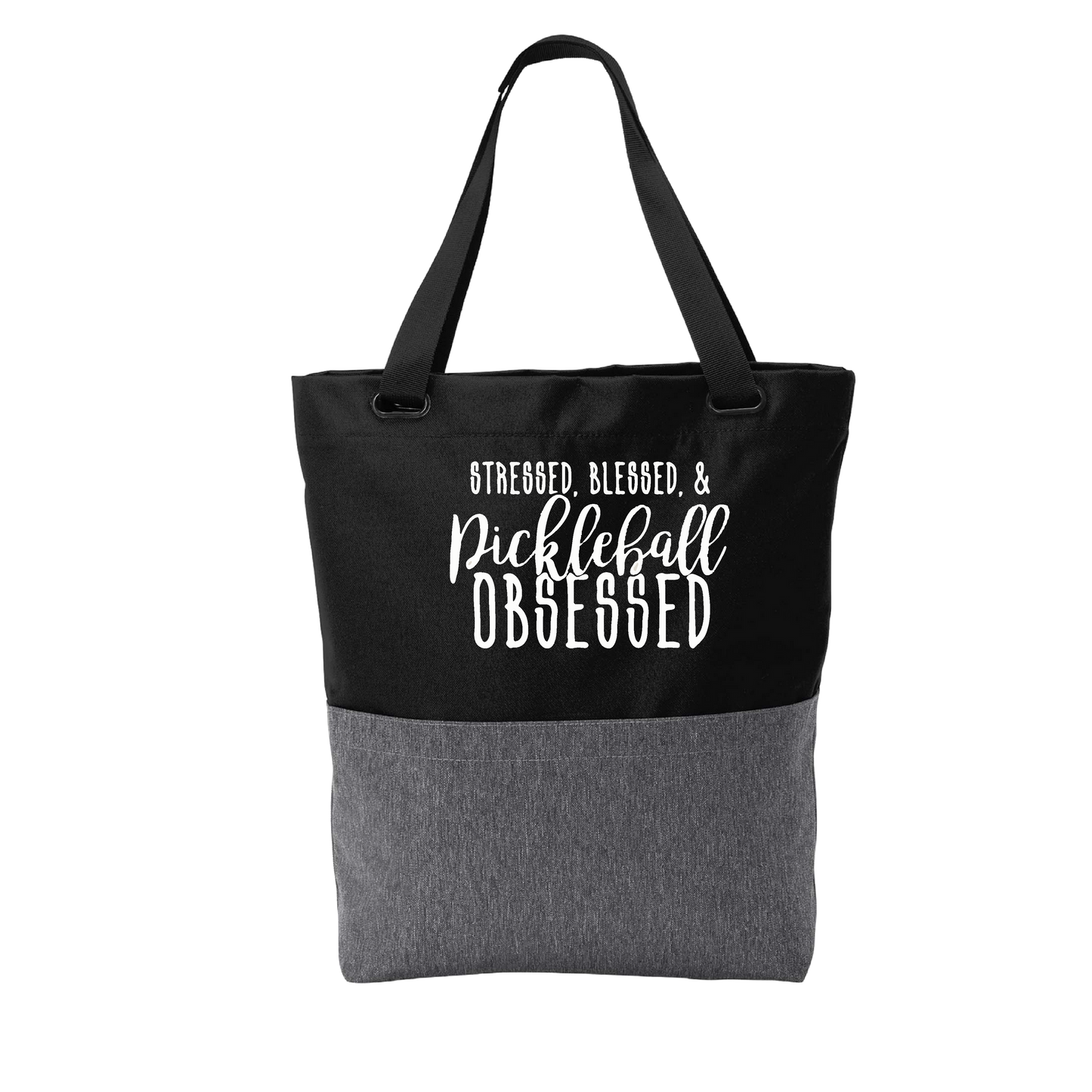 Stressed, Blessed, Pickleball Obsessed | Pickleball Sports Convertible Tote Bag | Medium Size Court Tote Bag