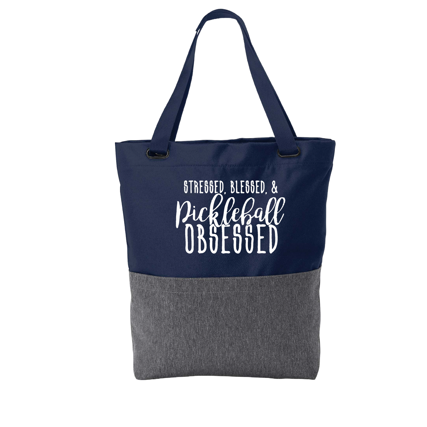 Stressed, Blessed, Pickleball Obsessed | Pickleball Sports Convertible Tote Bag | Medium Size Court Tote Bag