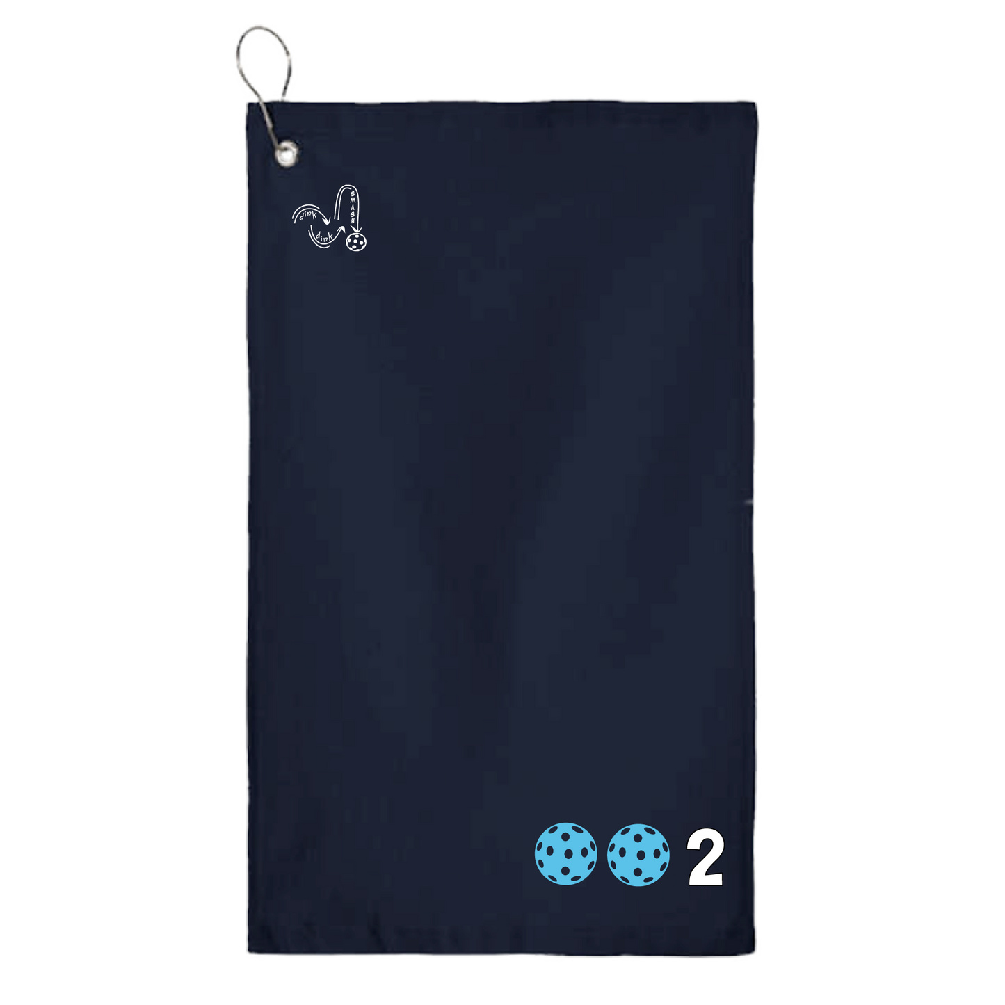 This pickleball towel is crafted with cotton terry velour for optimal performance. It features grommets, hooks, and hemmed edges for added durability. It's perfect for completing your pickleball gear, and an ideal gift for friends and tournaments. The towel is designed to be both absorbent and lightweight, so you can remain dry and comfortable while you play