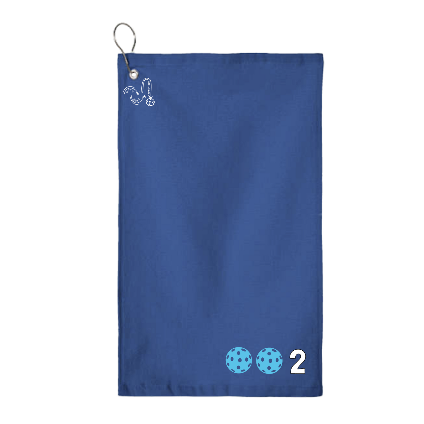 This pickleball towel is crafted with cotton terry velour for optimal performance. It features grommets, hooks, and hemmed edges for added durability. It's perfect for completing your pickleball gear, and an ideal gift for friends and tournaments. The towel is designed to be both absorbent and lightweight, so you can remain dry and comfortable while you play