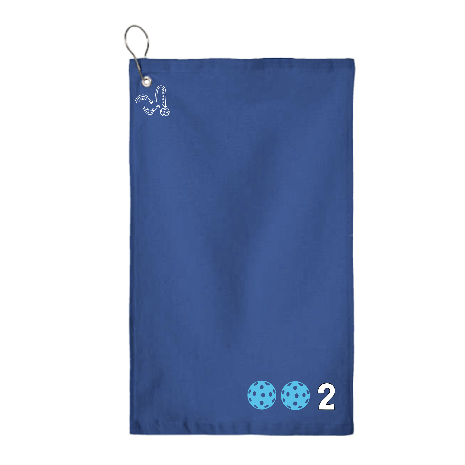 This pickleball towel is crafted with cotton terry velour for optimal performance. It features grommets, hooks, and hemmed edges for added durability. It's perfect for completing your pickleball gear, and an ideal gift for friends and tournaments. The towel is designed to be both absorbent and lightweight, so you can remain dry and comfortable while you play