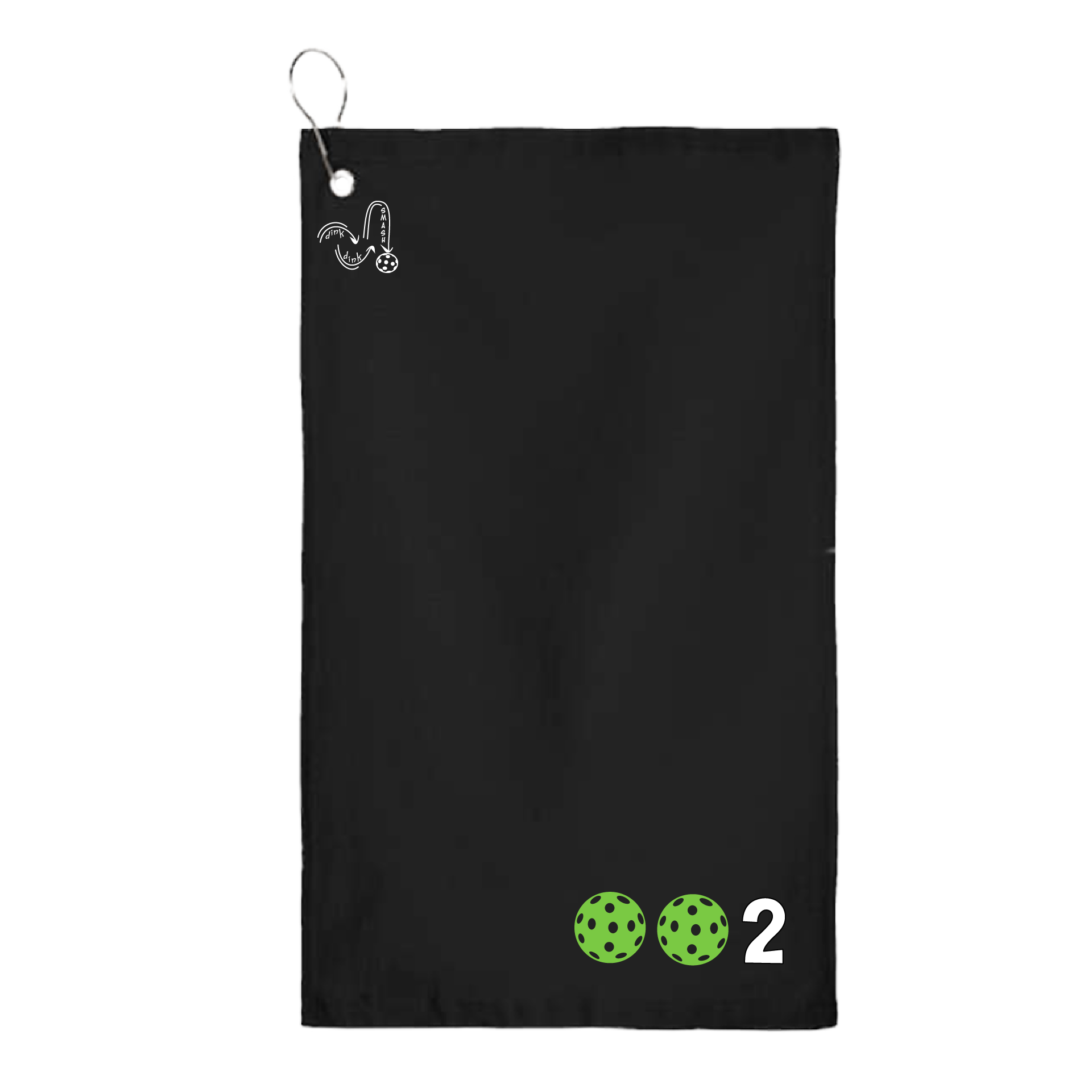 This pickleball towel is crafted with cotton terry velour for optimal performance. It features grommets, hooks, and hemmed edges for added durability. It's perfect for completing your pickleball gear, and an ideal gift for friends and tournaments. The towel is designed to be both absorbent and lightweight, so you can remain dry and comfortable while you play