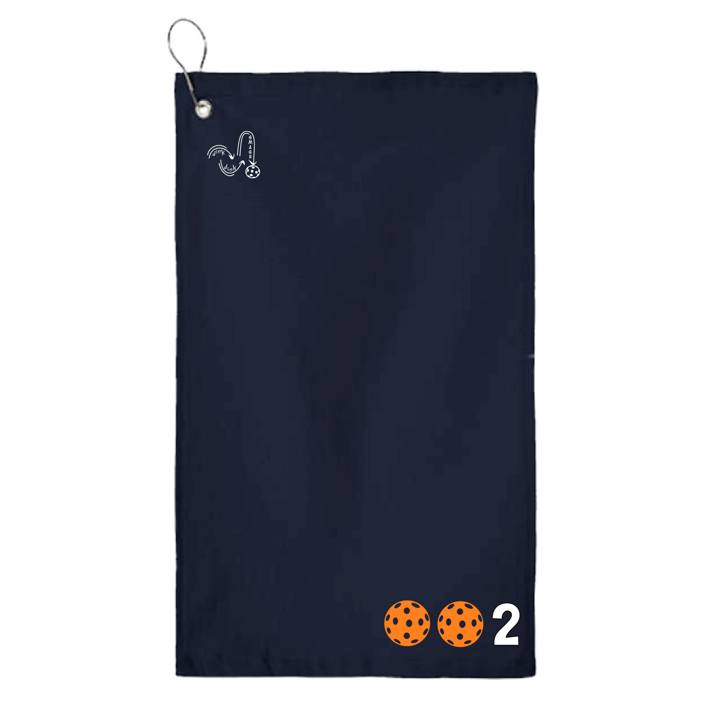 This pickleball towel is crafted with cotton terry velour for optimal performance. It features grommets, hooks, and hemmed edges for added durability. It's perfect for completing your pickleball gear, and an ideal gift for friends and tournaments. The towel is designed to be both absorbent and lightweight, so you can remain dry and comfortable while you play