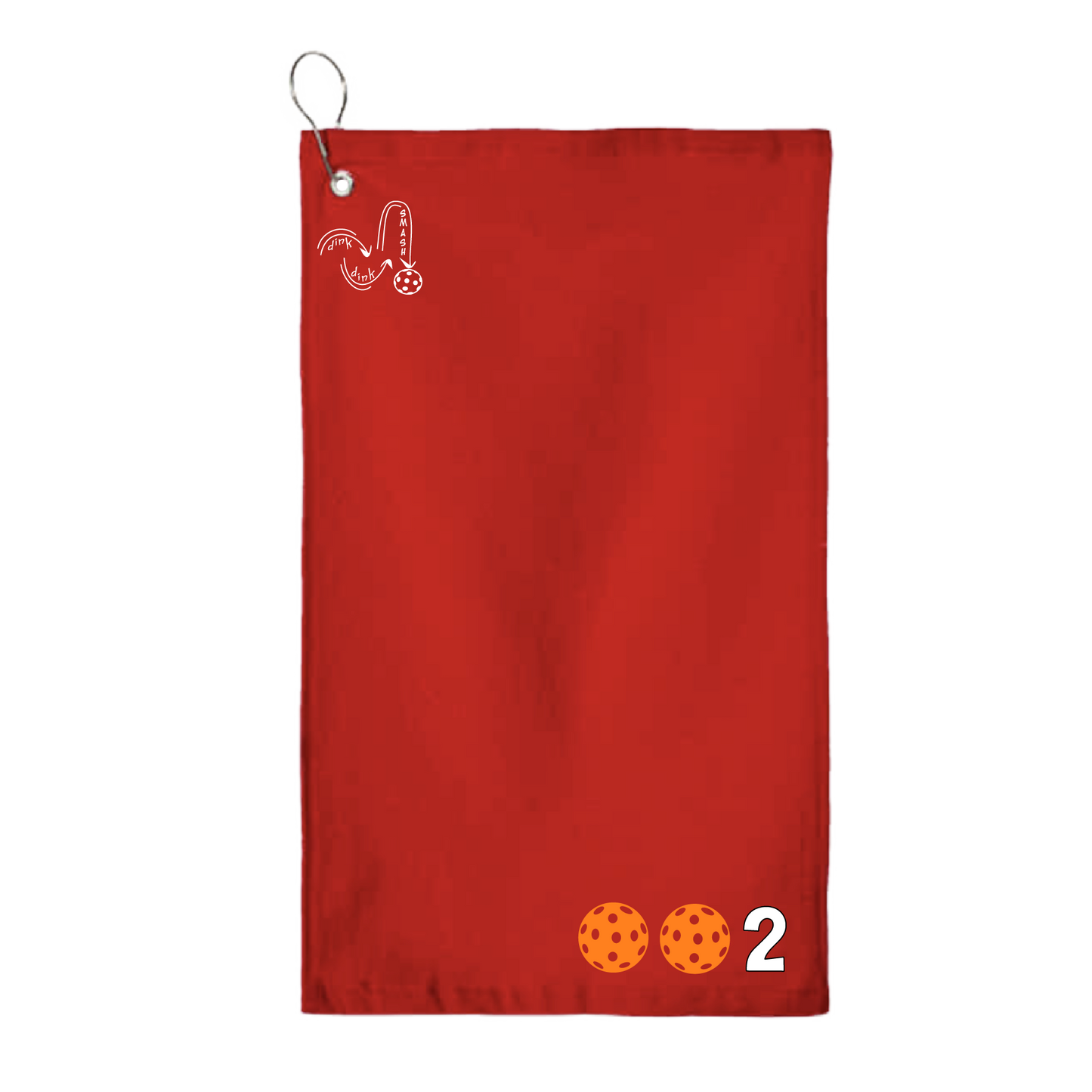 This pickleball towel is crafted with cotton terry velour for optimal performance. It features grommets, hooks, and hemmed edges for added durability. It's perfect for completing your pickleball gear, and an ideal gift for friends and tournaments. The towel is designed to be both absorbent and lightweight, so you can remain dry and comfortable while you play