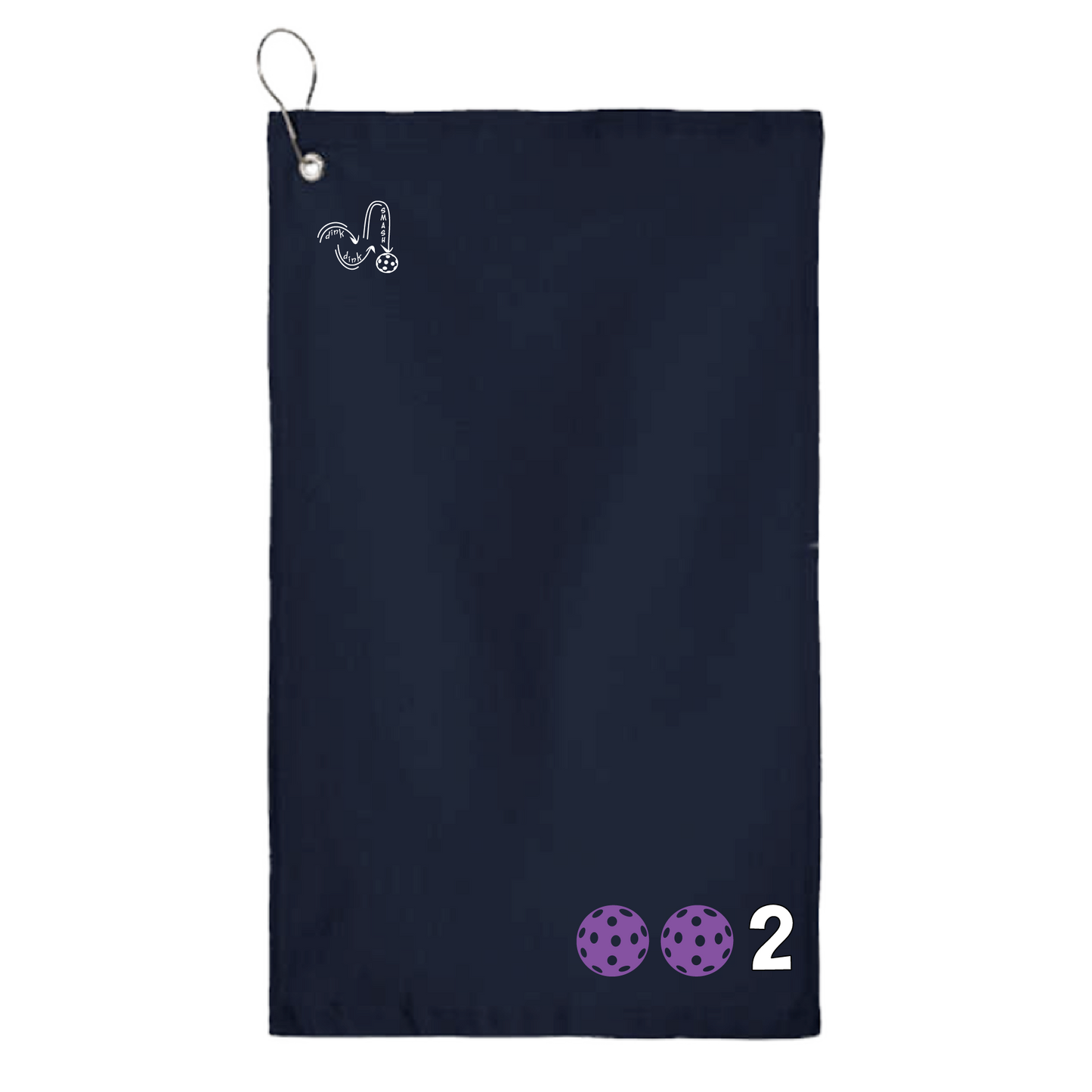 This pickleball towel is crafted with cotton terry velour for optimal performance. It features grommets, hooks, and hemmed edges for added durability. It's perfect for completing your pickleball gear, and an ideal gift for friends and tournaments. The towel is designed to be both absorbent and lightweight, so you can remain dry and comfortable while you play