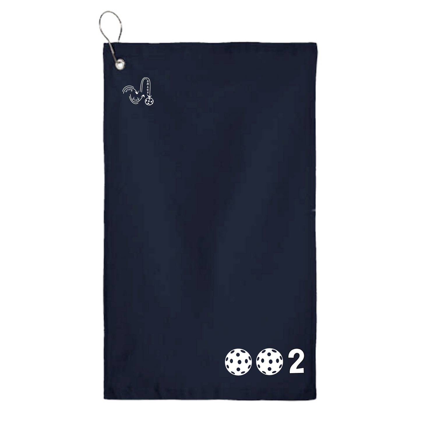 This pickleball towel is crafted with cotton terry velour for optimal performance. It features grommets, hooks, and hemmed edges for added durability. It's perfect for completing your pickleball gear, and an ideal gift for friends and tournaments. The towel is designed to be both absorbent and lightweight, so you can remain dry and comfortable while you play