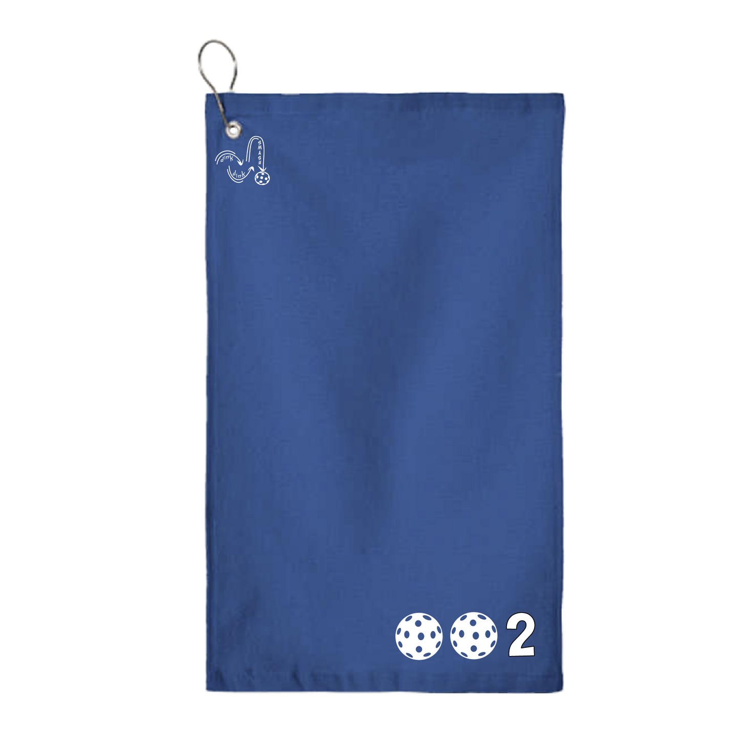 This pickleball towel is crafted with cotton terry velour for optimal performance. It features grommets, hooks, and hemmed edges for added durability. It's perfect for completing your pickleball gear, and an ideal gift for friends and tournaments. The towel is designed to be both absorbent and lightweight, so you can remain dry and comfortable while you play