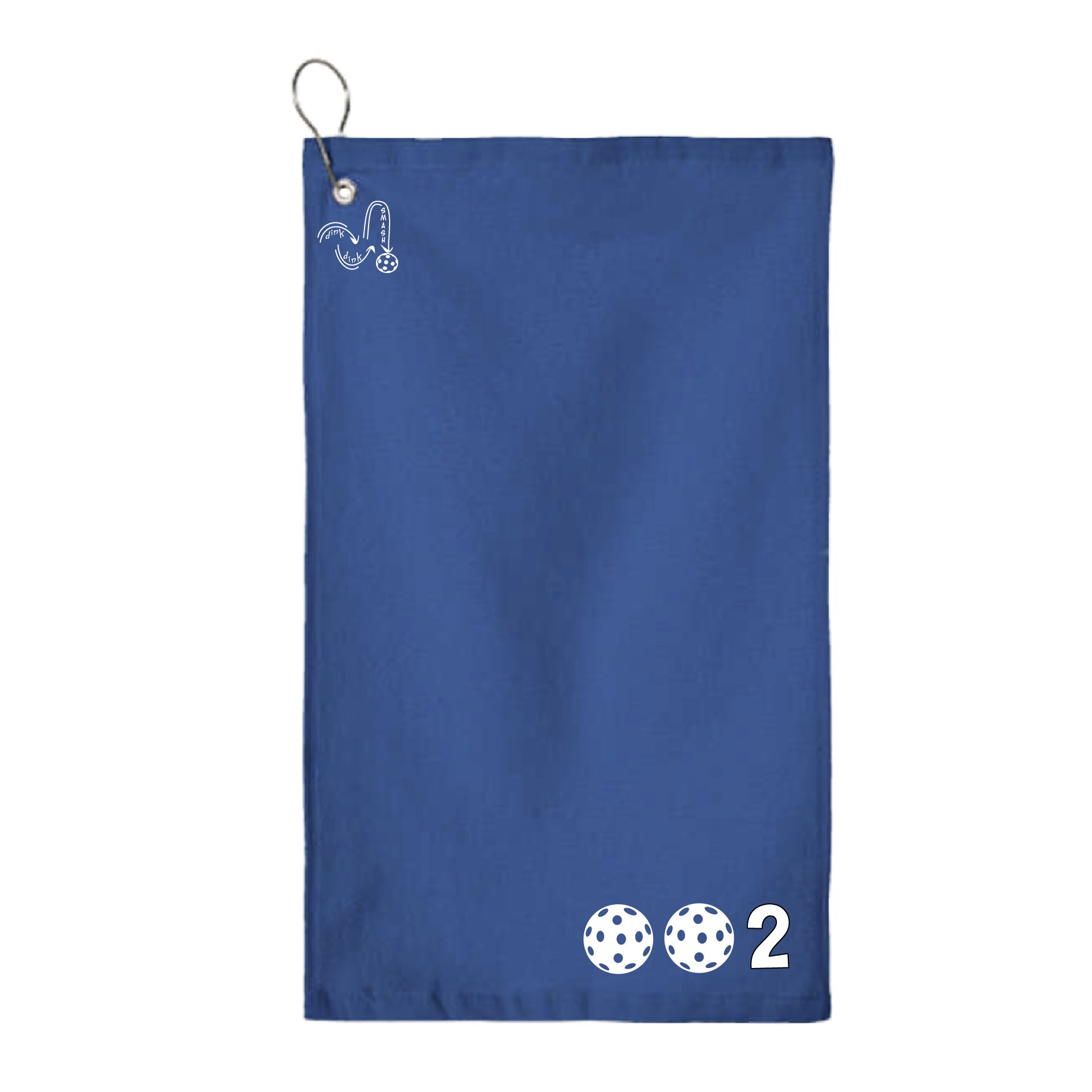 This pickleball towel is crafted with cotton terry velour for optimal performance. It features grommets, hooks, and hemmed edges for added durability. It's perfect for completing your pickleball gear, and an ideal gift for friends and tournaments. The towel is designed to be both absorbent and lightweight, so you can remain dry and comfortable while you play