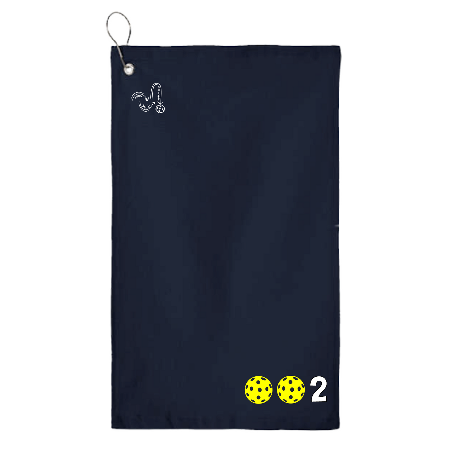 This pickleball towel is crafted with cotton terry velour for optimal performance. It features grommets, hooks, and hemmed edges for added durability. It's perfect for completing your pickleball gear, and an ideal gift for friends and tournaments. The towel is designed to be both absorbent and lightweight, so you can remain dry and comfortable while you play