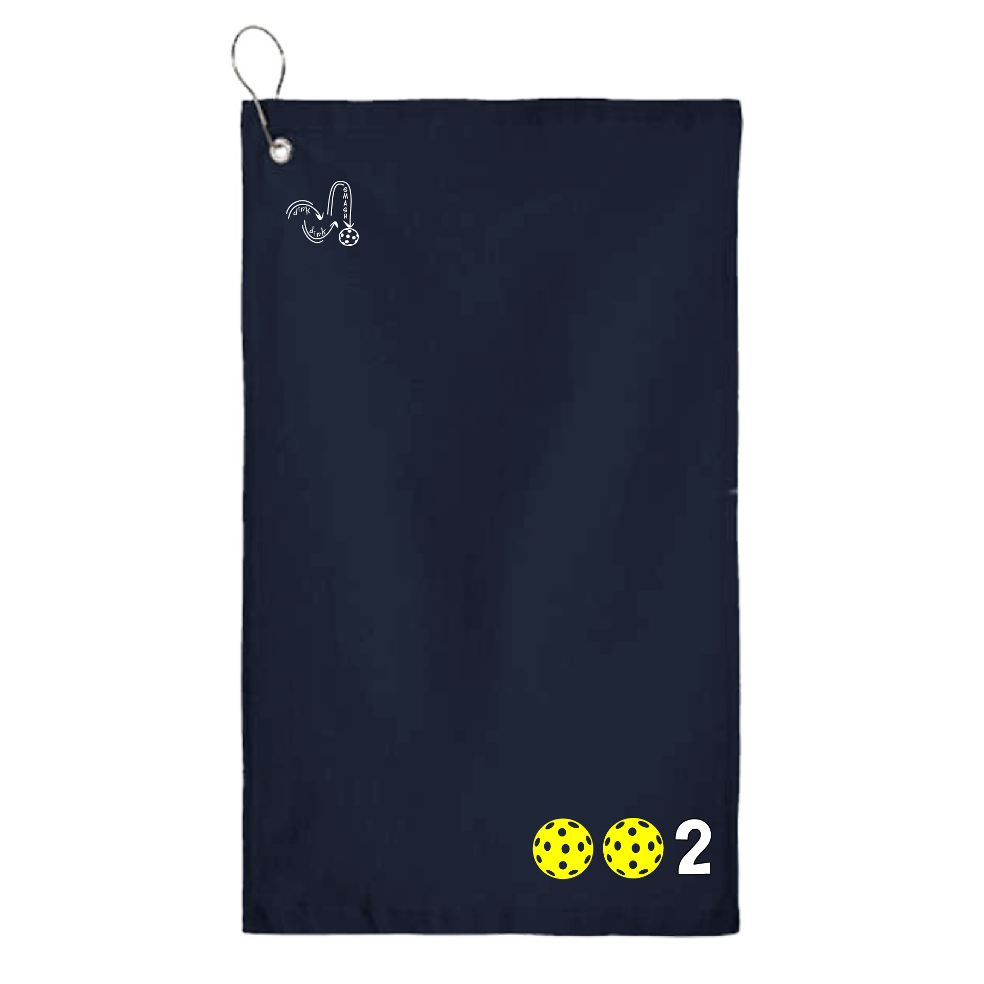 This pickleball towel is crafted with cotton terry velour for optimal performance. It features grommets, hooks, and hemmed edges for added durability. It's perfect for completing your pickleball gear, and an ideal gift for friends and tournaments. The towel is designed to be both absorbent and lightweight, so you can remain dry and comfortable while you play