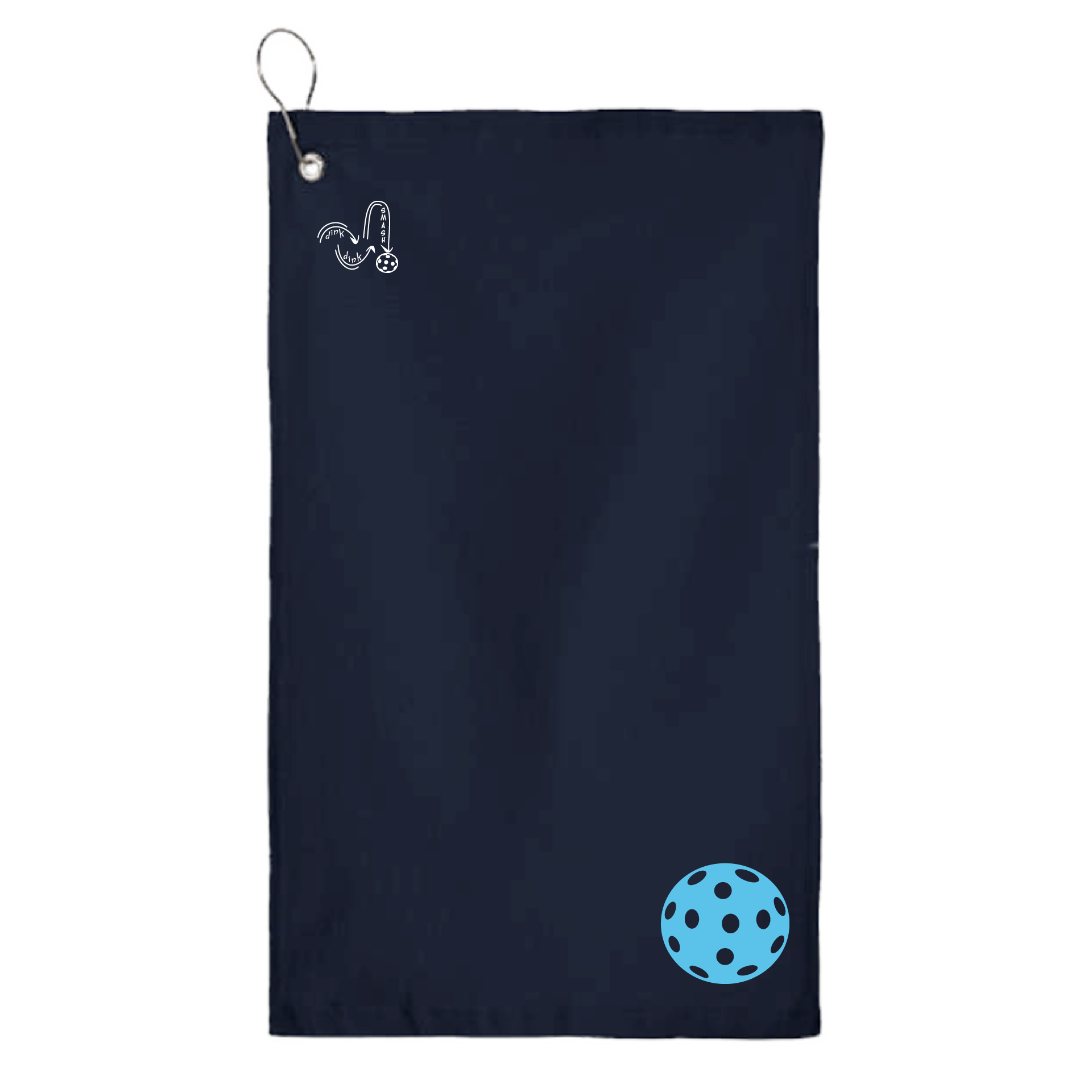 This pickleball towel is crafted with cotton terry velour for optimal performance. It features grommets, hooks, and hemmed edges for added durability. It's perfect for completing your pickleball gear, and an ideal gift for friends and tournaments. The towel is designed to be both absorbent and lightweight, so you can remain dry and comfortable while you play.