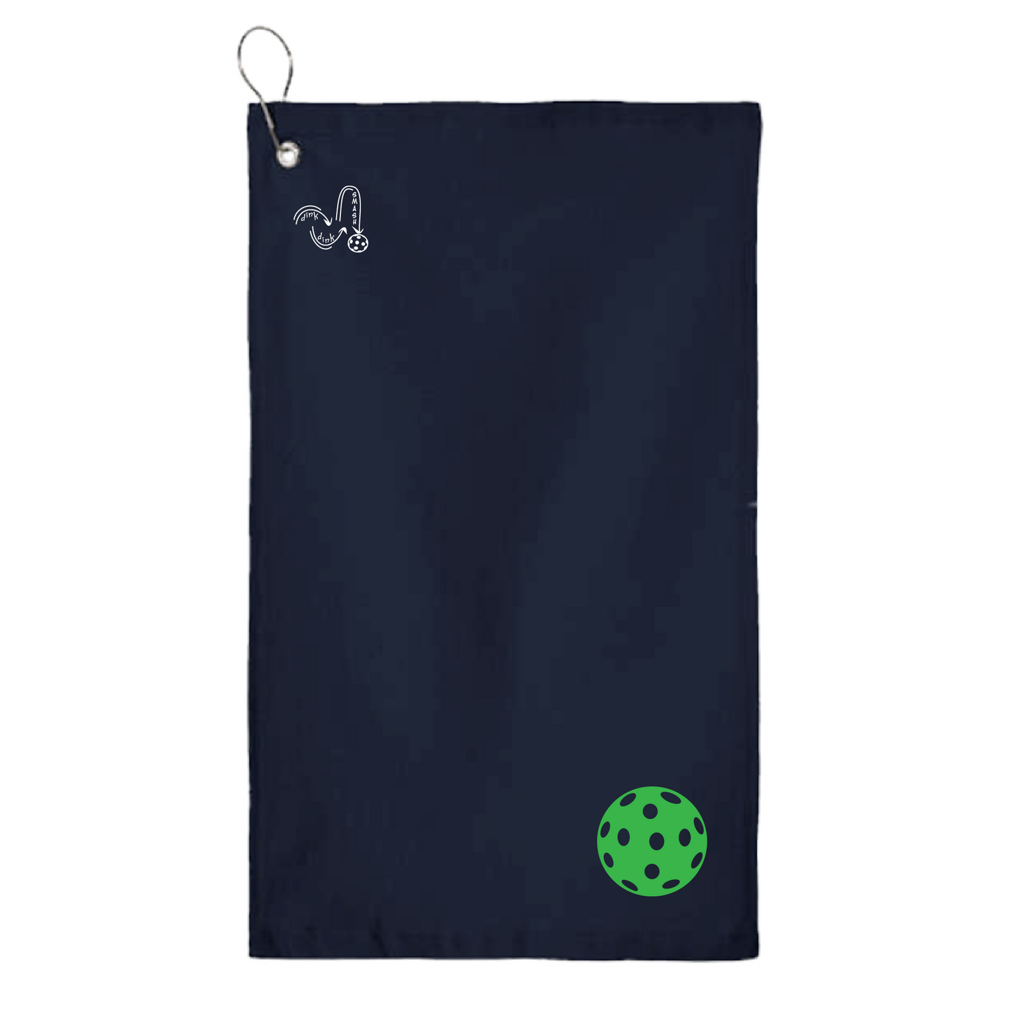 This pickleball towel is crafted with cotton terry velour for optimal performance. It features grommets, hooks, and hemmed edges for added durability. It's perfect for completing your pickleball gear, and an ideal gift for friends and tournaments. The towel is designed to be both absorbent and lightweight, so you can remain dry and comfortable while you play.