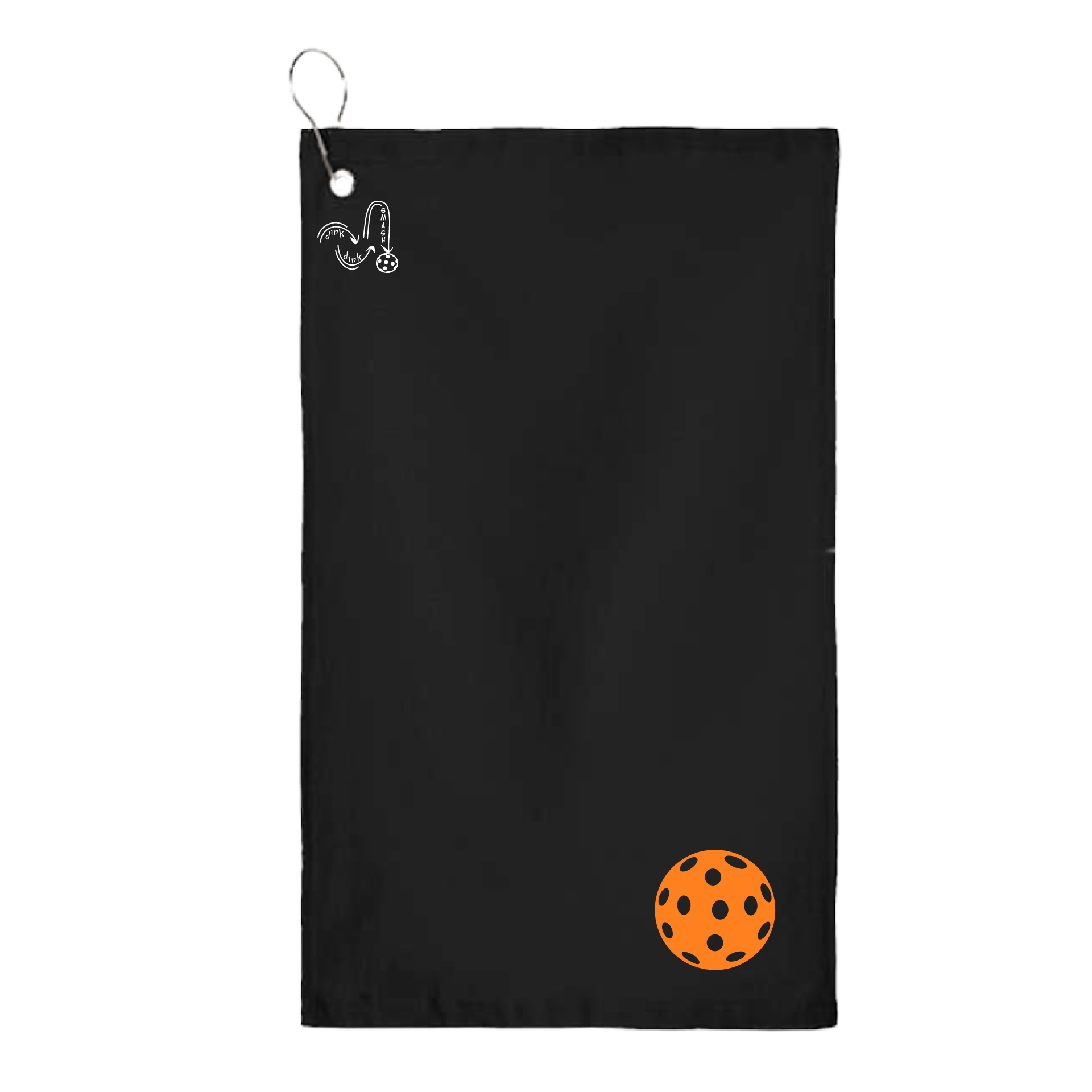 This pickleball towel is crafted with cotton terry velour for optimal performance. It features grommets, hooks, and hemmed edges for added durability. It's perfect for completing your pickleball gear, and an ideal gift for friends and tournaments. The towel is designed to be both absorbent and lightweight, so you can remain dry and comfortable while you play.