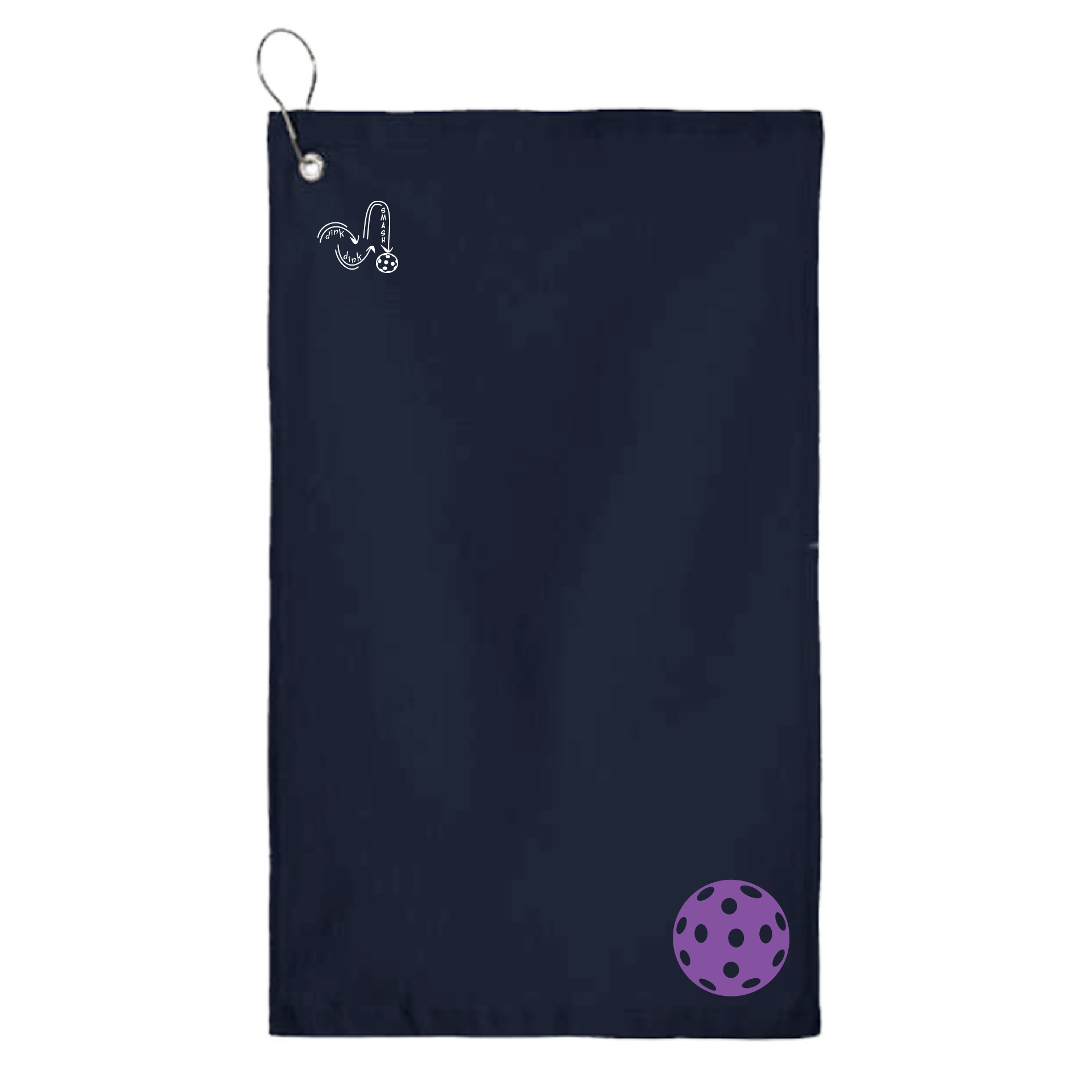 This pickleball towel is crafted with cotton terry velour for optimal performance. It features grommets, hooks, and hemmed edges for added durability. It's perfect for completing your pickleball gear, and an ideal gift for friends and tournaments. The towel is designed to be both absorbent and lightweight, so you can remain dry and comfortable while you play.