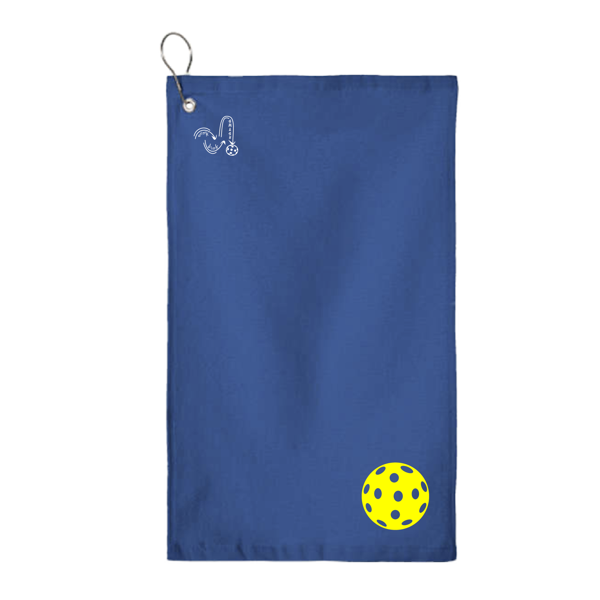 This pickleball towel is crafted with cotton terry velour for optimal performance. It features grommets, hooks, and hemmed edges for added durability. It's perfect for completing your pickleball gear, and an ideal gift for friends and tournaments. The towel is designed to be both absorbent and lightweight, so you can remain dry and comfortable while you play.