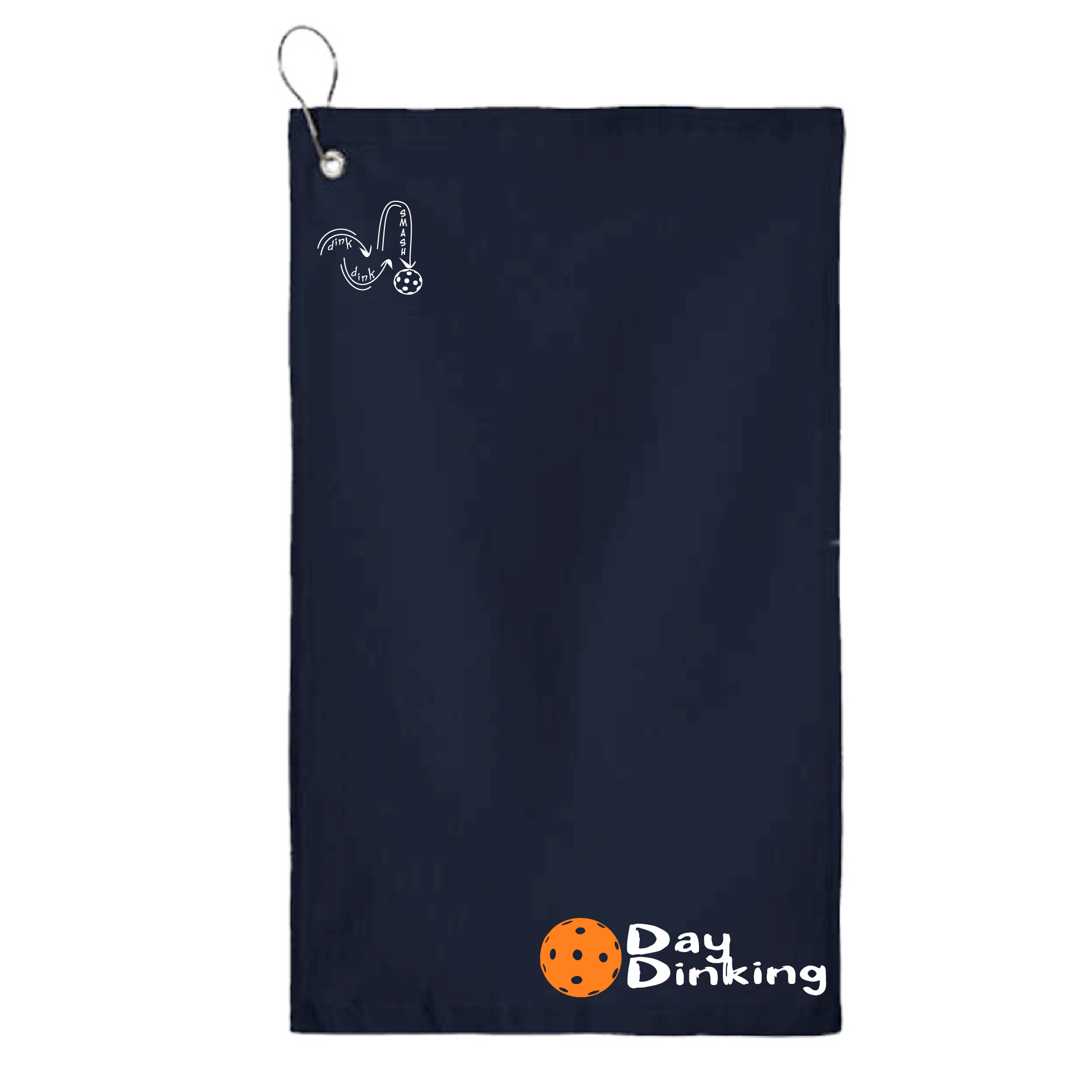 This Day Dinking pickleball towel is crafted with cotton terry velour for optimal performance. It features grommets, hooks, and hemmed edges for added durability. It's perfect for completing your pickleball gear, and an ideal gift for friends and tournaments. The towel is designed to be both absorbent and lightweight, so you can remain dry and comfortable while you play. Plus, its long-lasting power will keep it looking great and working well for many games to come.