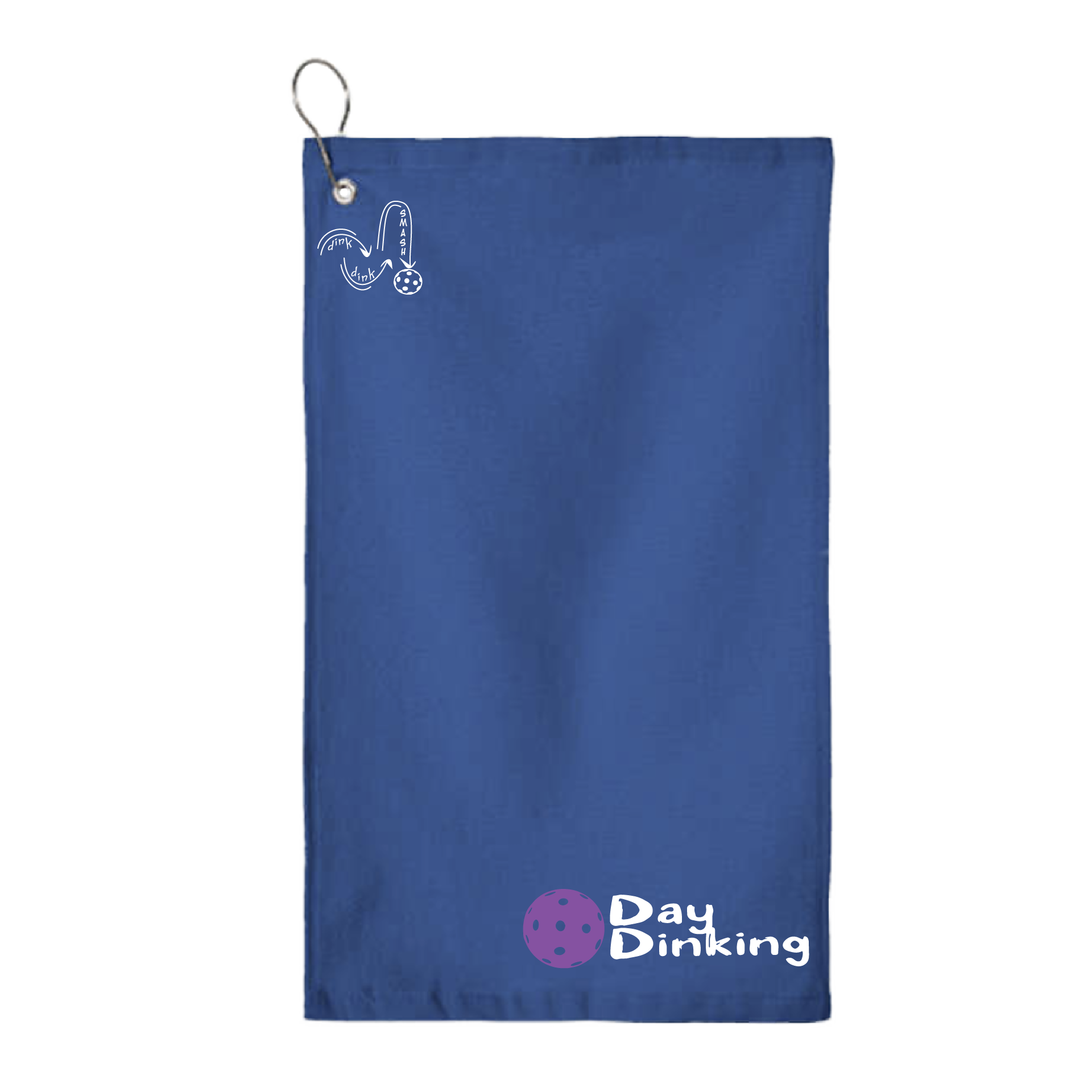 This Day Dinking pickleball towel is crafted with cotton terry velour for optimal performance. It features grommets, hooks, and hemmed edges for added durability. It's perfect for completing your pickleball gear, and an ideal gift for friends and tournaments. The towel is designed to be both absorbent and lightweight, so you can remain dry and comfortable while you play. Plus, its long-lasting power will keep it looking great and working well for many games to come.