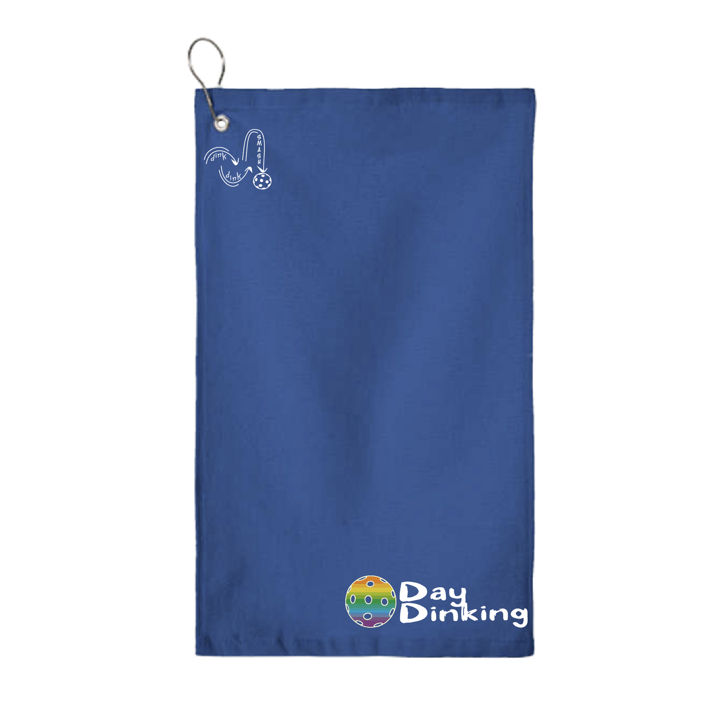 This Day Dinking pickleball towel is crafted with cotton terry velour for optimal performance. It features grommets, hooks, and hemmed edges for added durability. It's perfect for completing your pickleball gear, and an ideal gift for friends and tournaments. The towel is designed to be both absorbent and lightweight, so you can remain dry and comfortable while you play. Plus, its long-lasting power will keep it looking great and working well for many games to come.