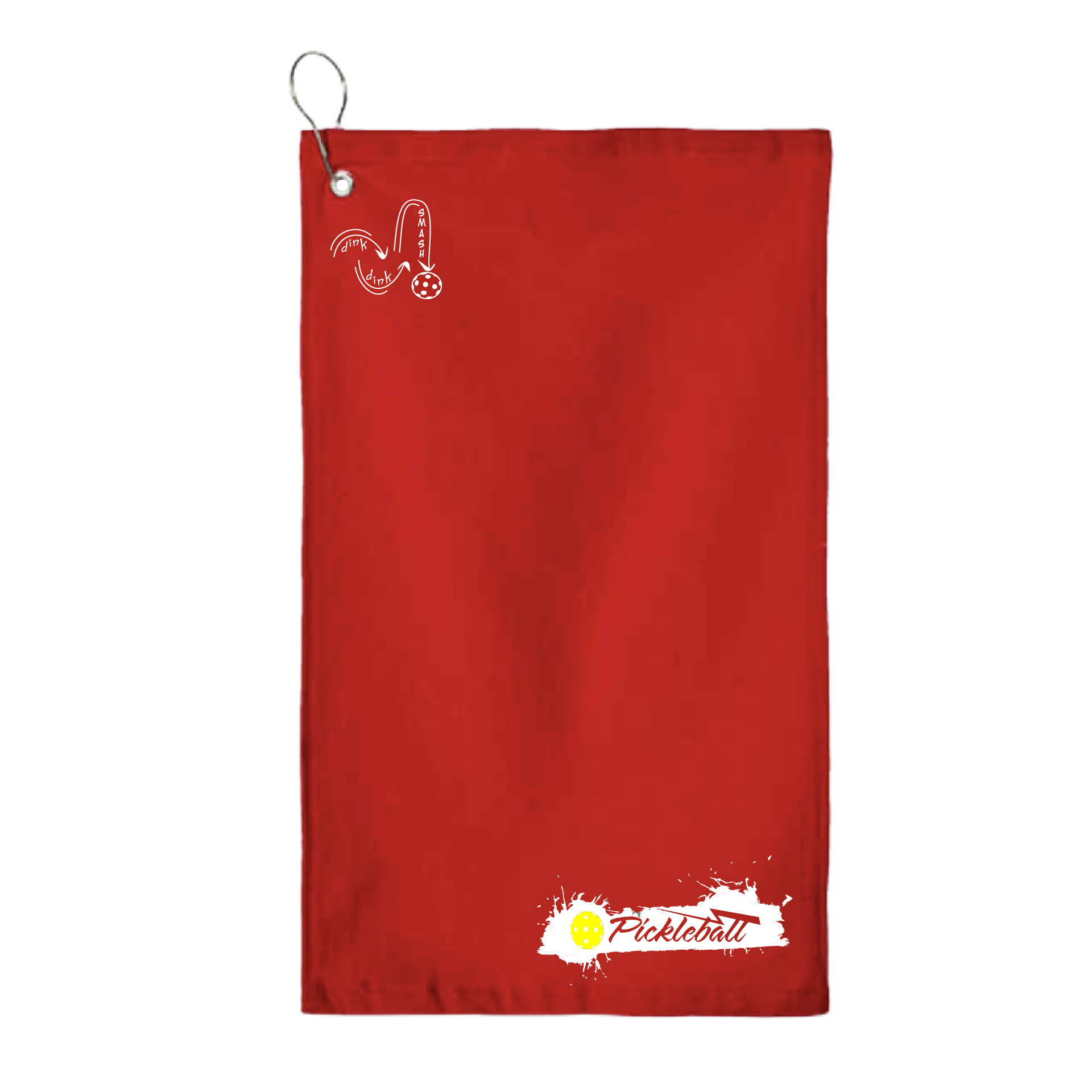 This pickleball towel is crafted with cotton terry velour for optimal performance. It features grommets, hooks, and hemmed edges for added durability. It's perfect for completing your pickleball gear, and an ideal gift for friends and tournaments. The towel is designed to be both absorbent and lightweight, so you can remain dry and comfortable while you play.