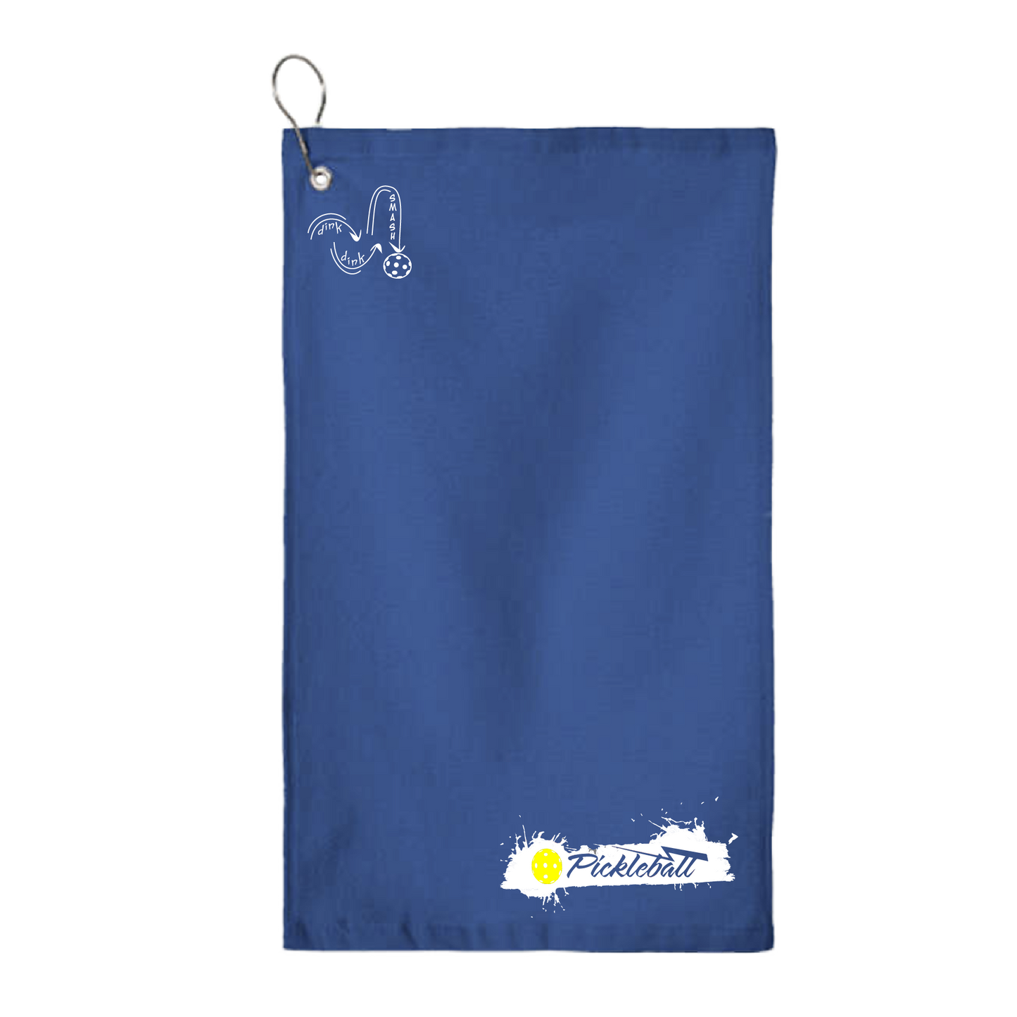 This pickleball towel is crafted with cotton terry velour for optimal performance. It features grommets, hooks, and hemmed edges for added durability. It's perfect for completing your pickleball gear, and an ideal gift for friends and tournaments. The towel is designed to be both absorbent and lightweight, so you can remain dry and comfortable while you play.