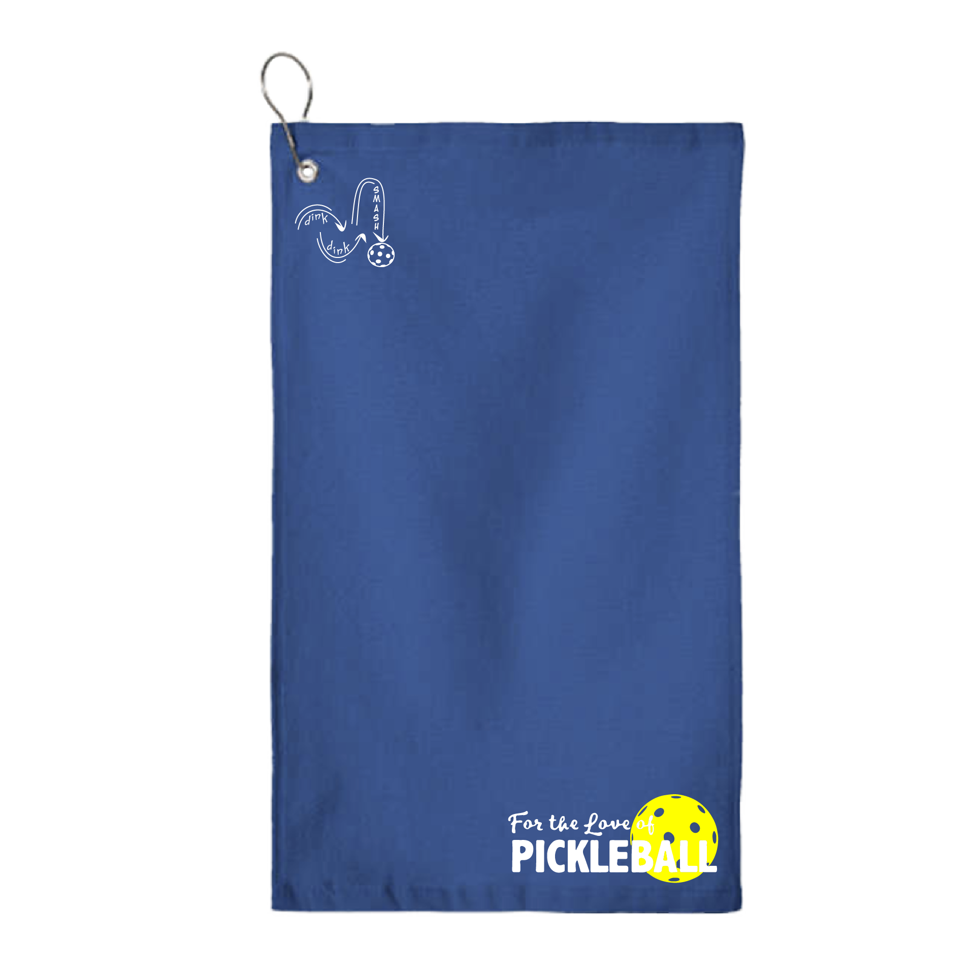 This For the Love of Pickleball towel is crafted with cotton terry velour for optimal performance. It features grommets, hooks, and hemmed edges for added durability. It's perfect for completing your pickleball gear, and an ideal gift for friends and tournaments. The towel is designed to be both absorbent and lightweight, so you can remain dry and comfortable while you play. 