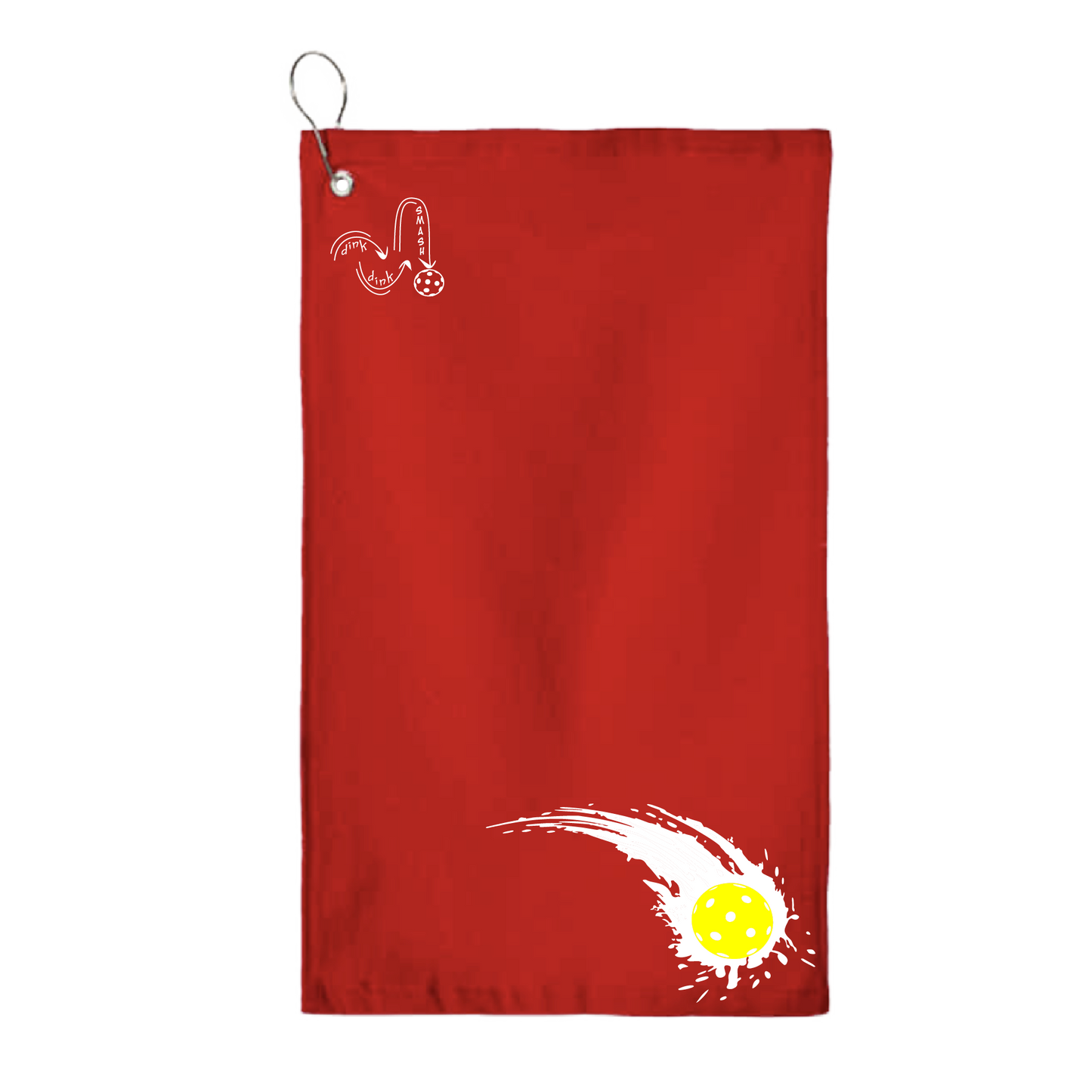 This Impact Pickleball towel is crafted with cotton terry velour for optimal performance. It features grommets, hooks, and hemmed edges for added durability. It's perfect for completing your pickleball gear, and an ideal gift for friends and tournaments. The towel is designed to be both absorbent and lightweight, so you can remain dry and comfortable while you play. 