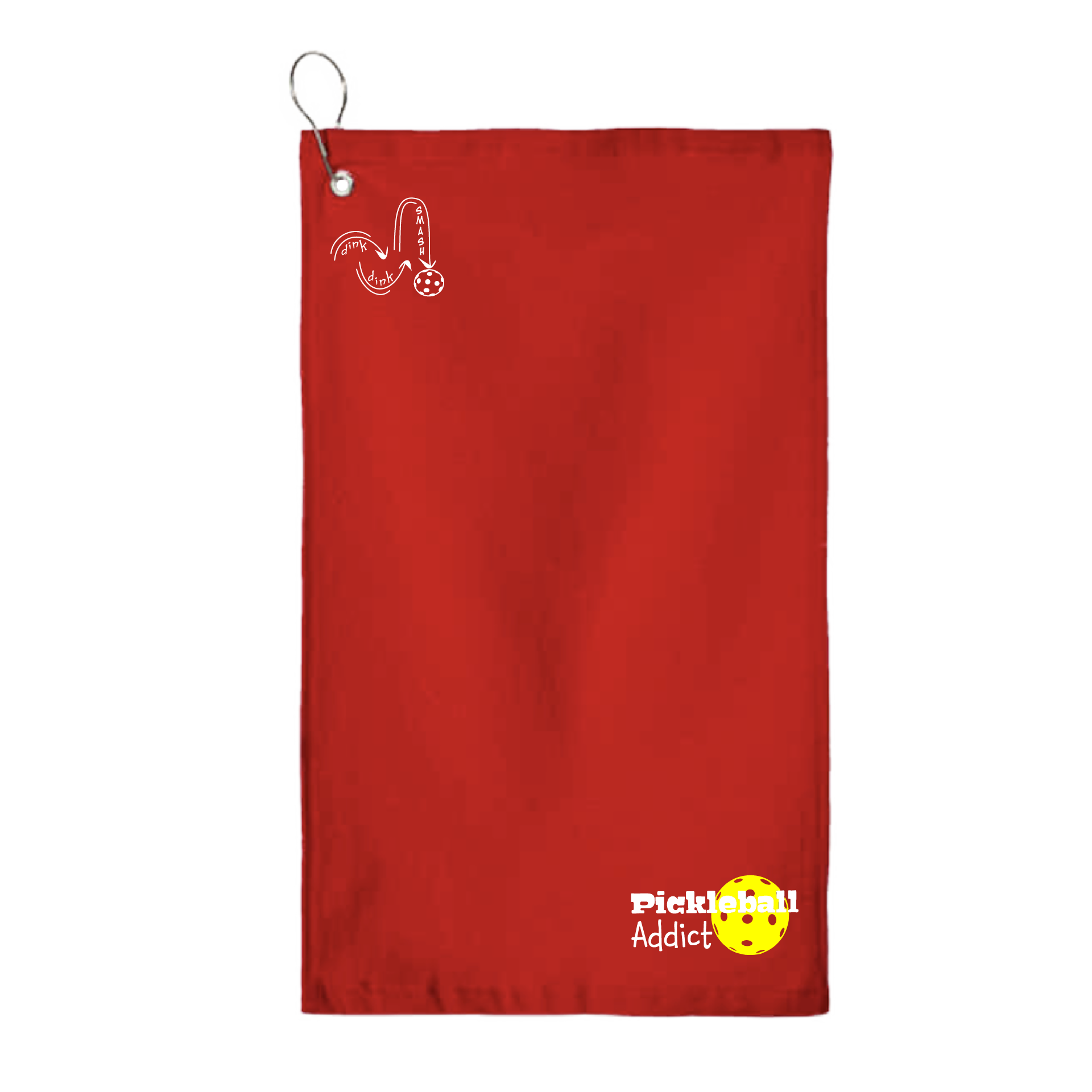 This Pickleball Addict towel is crafted with cotton terry velour for optimal performance. It features grommets, hooks, and hemmed edges for added durability. It's perfect for completing your pickleball gear, and an ideal gift for friends and tournaments. The towel is designed to be both absorbent and lightweight, so you can remain dry and comfortable while you play.