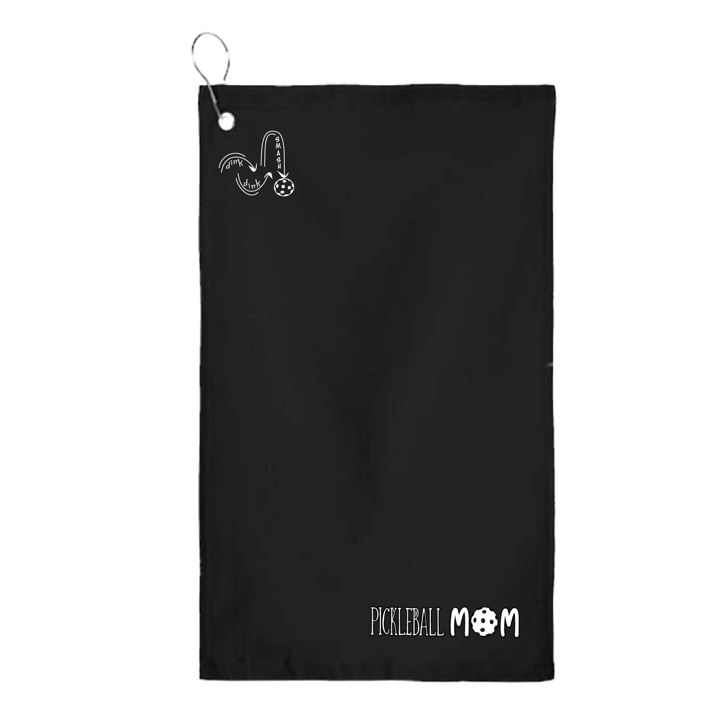 This Pickleball Mom towel is crafted with cotton terry velour for optimal performance. It features grommets, hooks, and hemmed edges for added durability. It's perfect for completing your pickleball gear, and an ideal gift for friends and tournaments. The towel is designed to be both absorbent and lightweight, so you can remain dry and comfortable while you play.