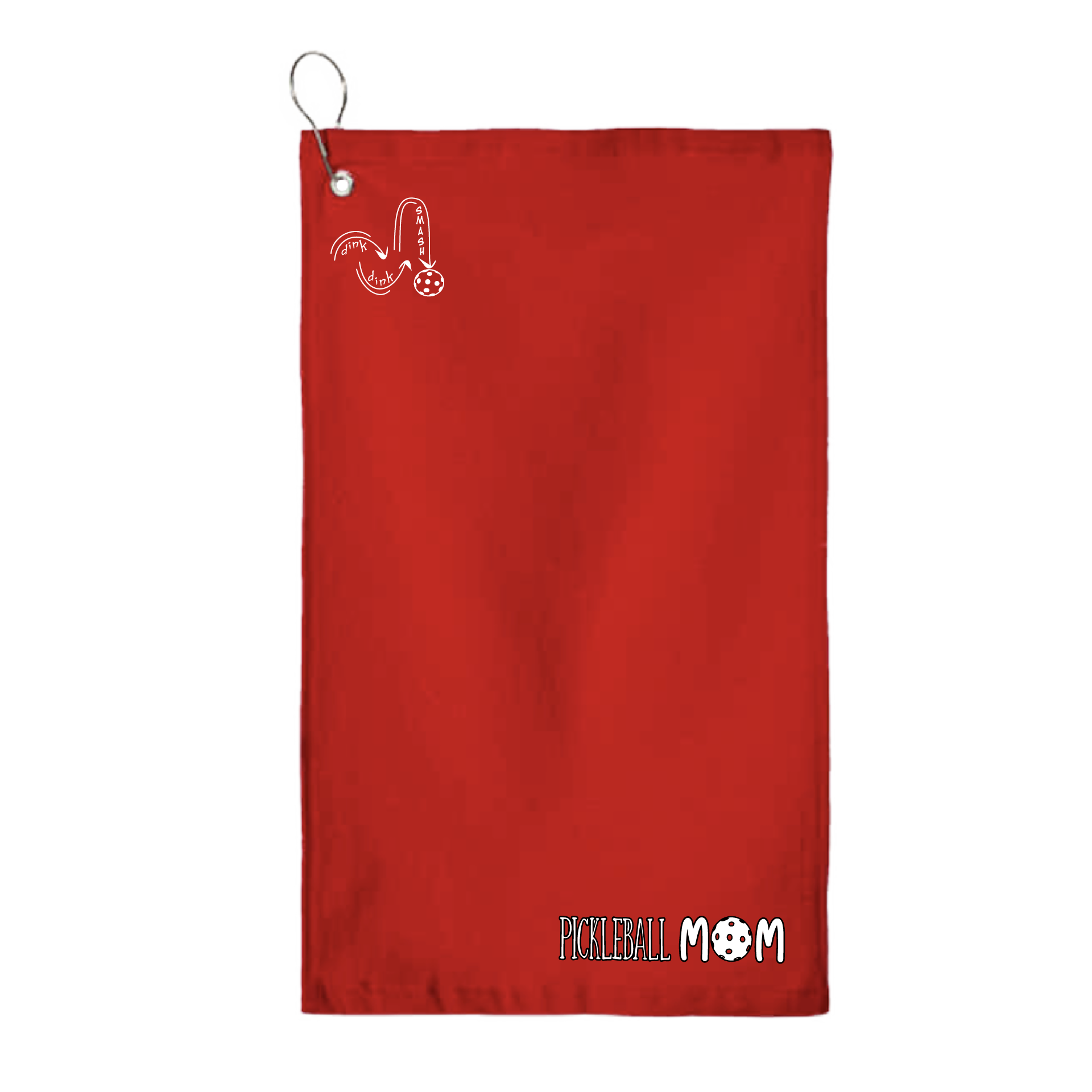 This Pickleball Mom towel is crafted with cotton terry velour for optimal performance. It features grommets, hooks, and hemmed edges for added durability. It's perfect for completing your pickleball gear, and an ideal gift for friends and tournaments. The towel is designed to be both absorbent and lightweight, so you can remain dry and comfortable while you play.