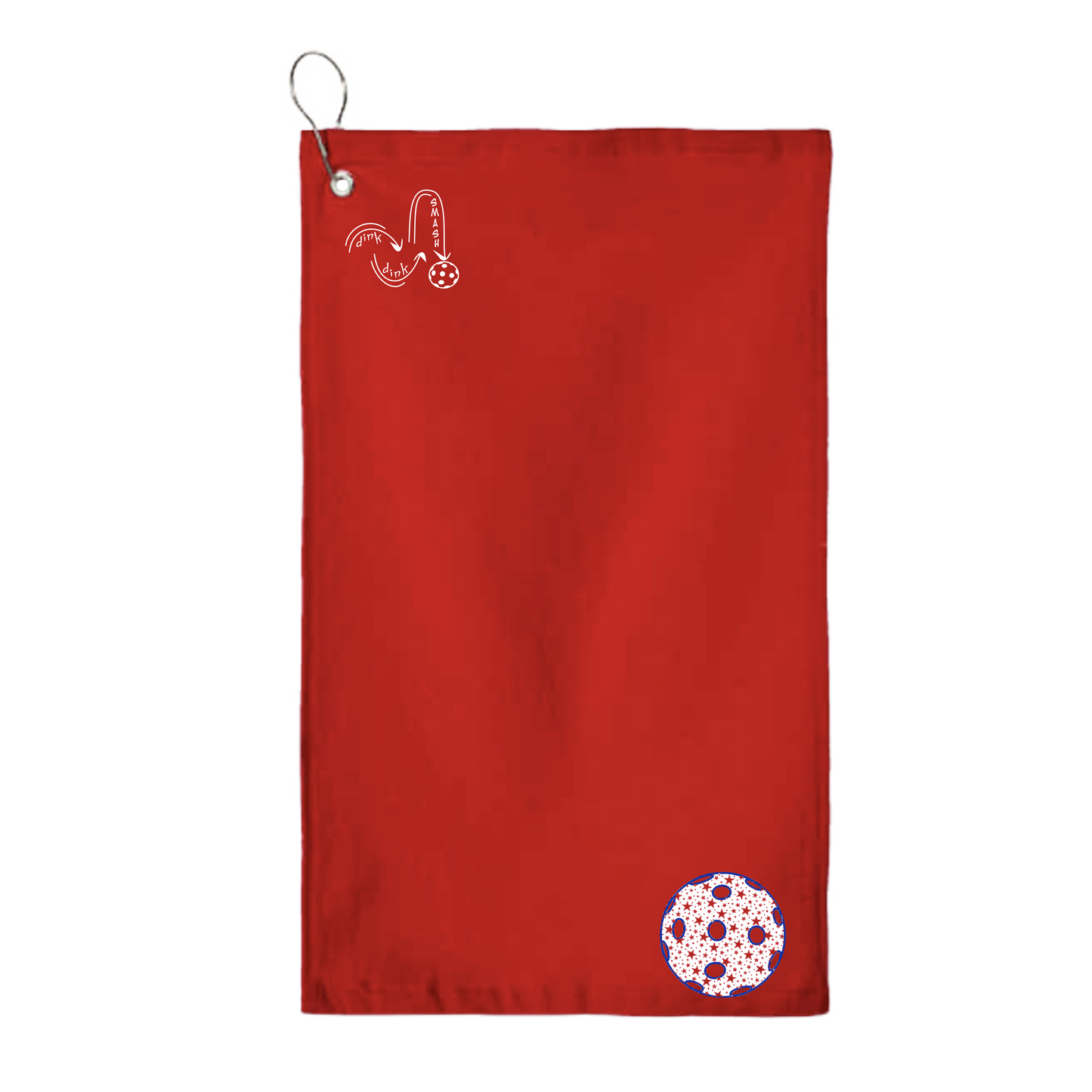 Pickleballs (Customizable) | Pickleball Court Towels | Grommeted 100% Cotton Terry Velour