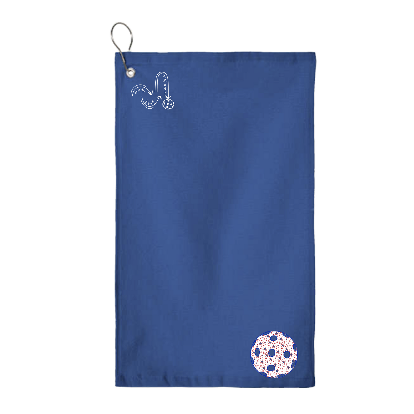 Pickleballs (Customizable) | Pickleball Court Towels | Grommeted 100% Cotton Terry Velour