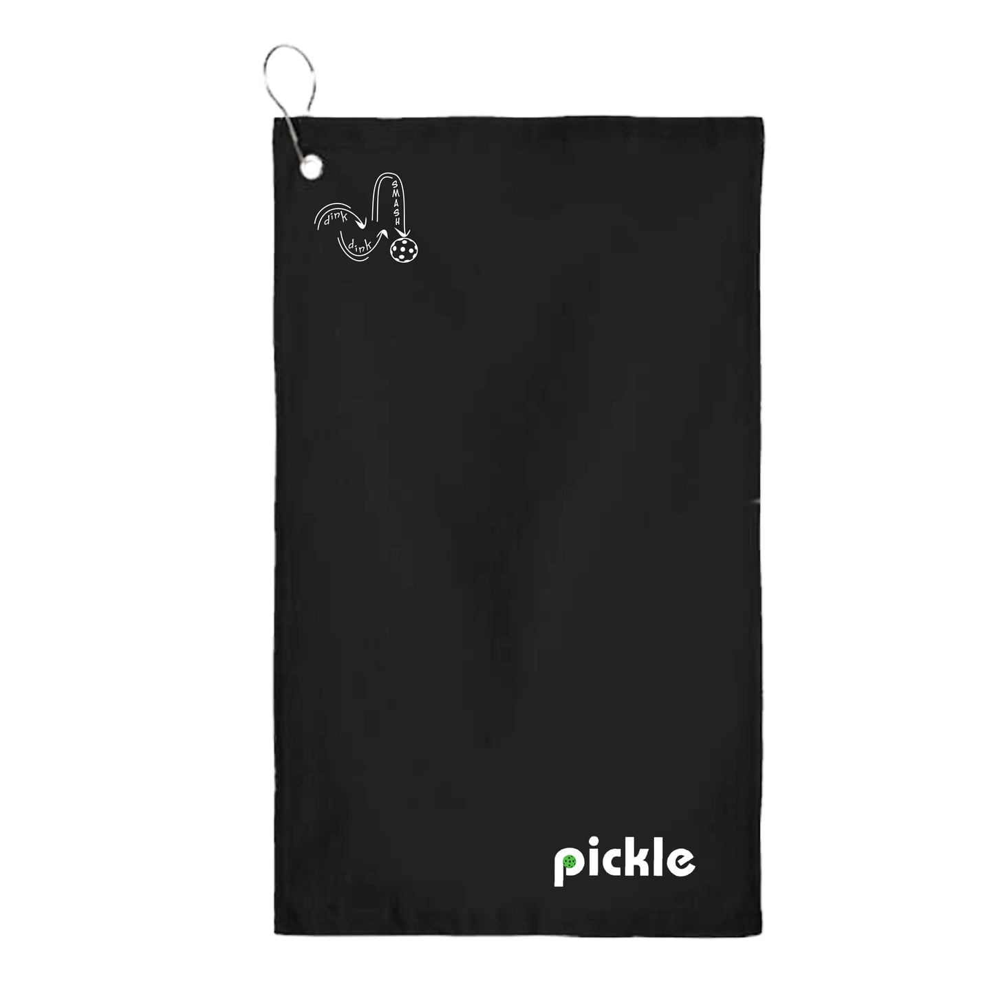 This pickleball towel is crafted with cotton terry velour for optimal performance. It features grommets, hooks, and hemmed edges for added durability. It's perfect for completing your pickleball gear, and an ideal gift for friends and tournaments. The towel is designed to be both absorbent and lightweight, so you can remain dry and comfortable while you play. Plus, its long-lasting power will keep it looking great and working well for many games to come.