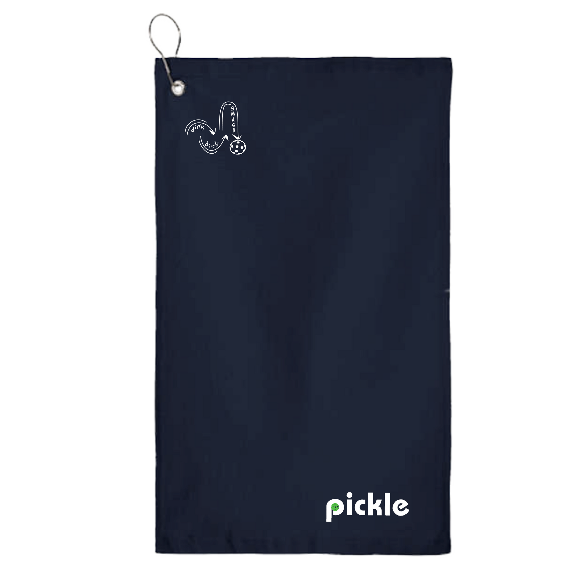 This pickleball towel is crafted with cotton terry velour for optimal performance. It features grommets, hooks, and hemmed edges for added durability. It's perfect for completing your pickleball gear, and an ideal gift for friends and tournaments. The towel is designed to be both absorbent and lightweight, so you can remain dry and comfortable while you play. Plus, its long-lasting power will keep it looking great and working well for many games to come.