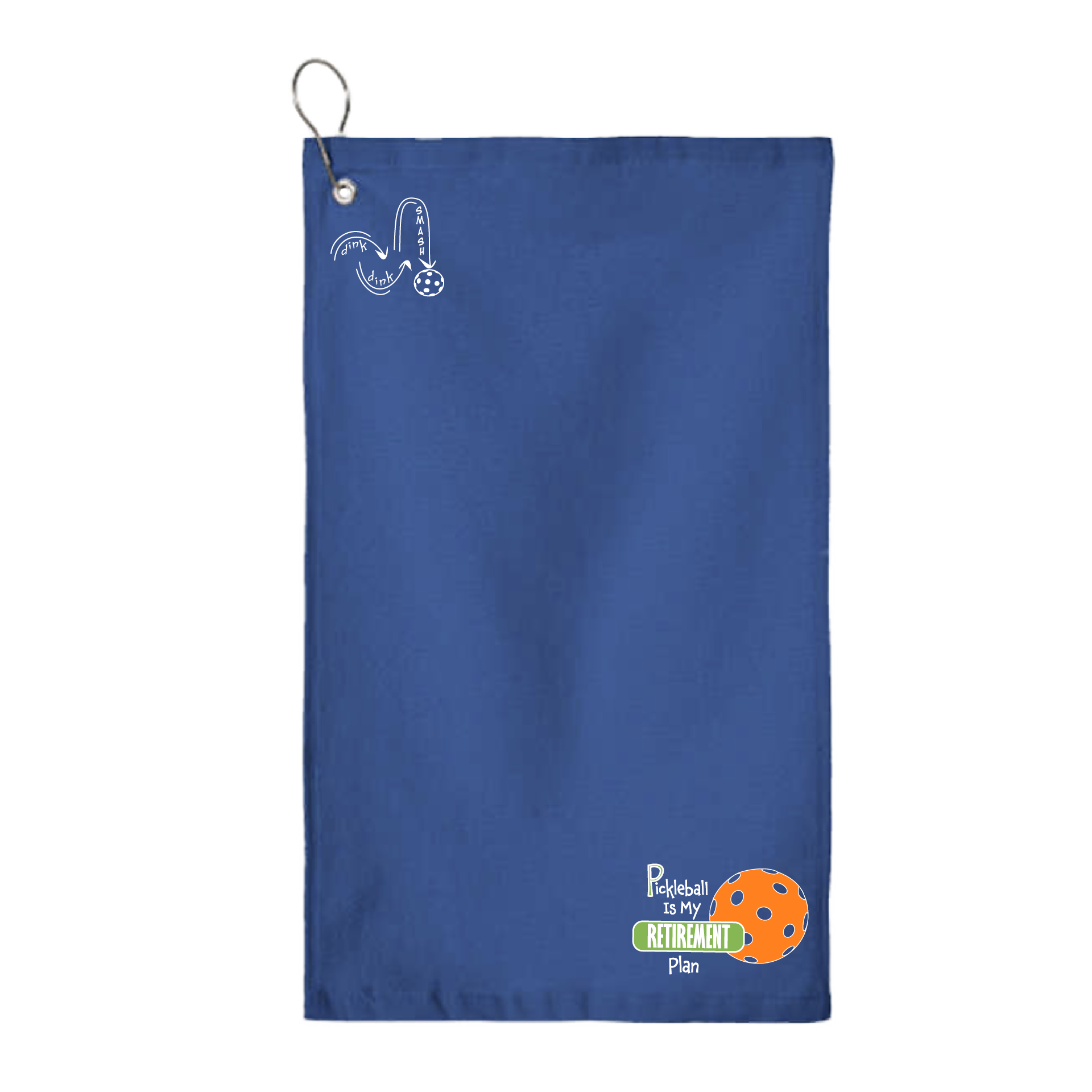 This Pickleball Is My Retirement Plan towel is crafted with cotton terry velour for optimal performance. It features grommets, hooks, and hemmed edges for added durability. It's perfect for completing your pickleball gear, and an ideal gift for friends and tournaments. The towel is designed to be both absorbent and lightweight, so you can remain dry and comfortable while you play.