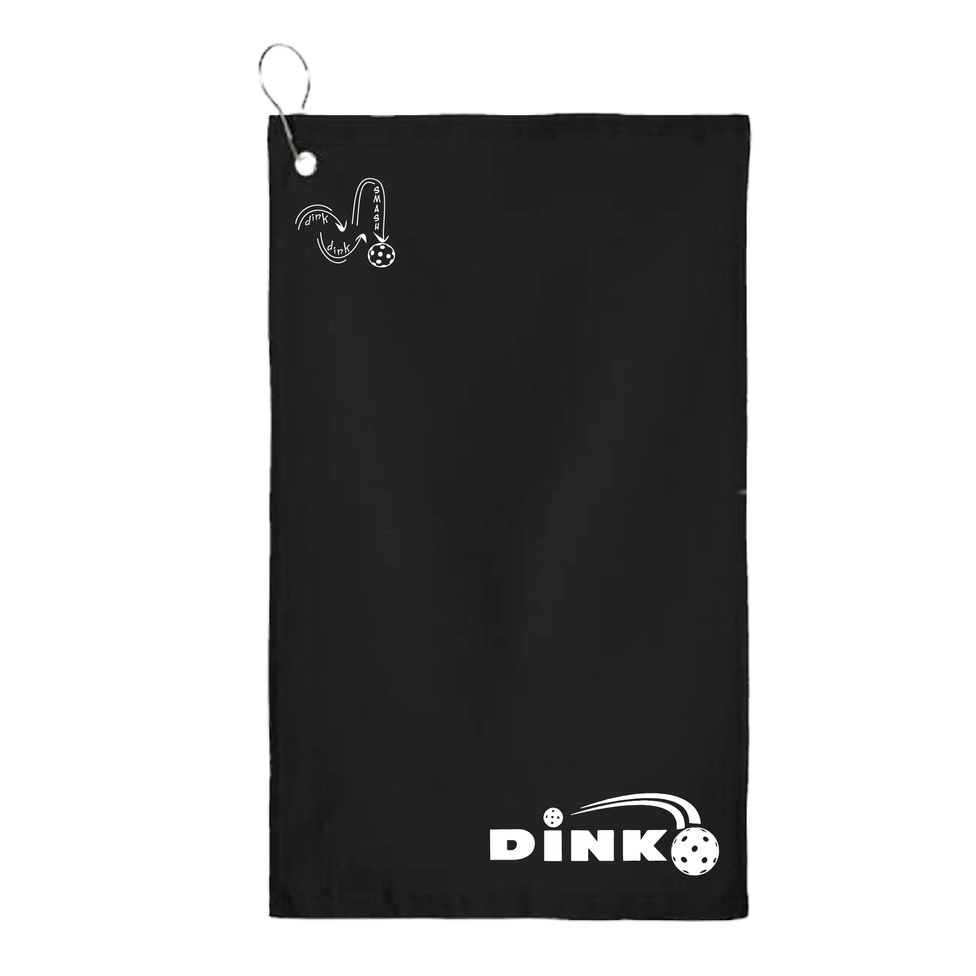 This Dink design pickleball towel is crafted with cotton terry velour for optimal performance. It features grommets, hooks, and hemmed edges for added durability. It's perfect for completing your pickleball gear, and an ideal gift for friends and tournaments. The towel is designed to be both absorbent and lightweight, so you can remain dry and comfortable while you play.